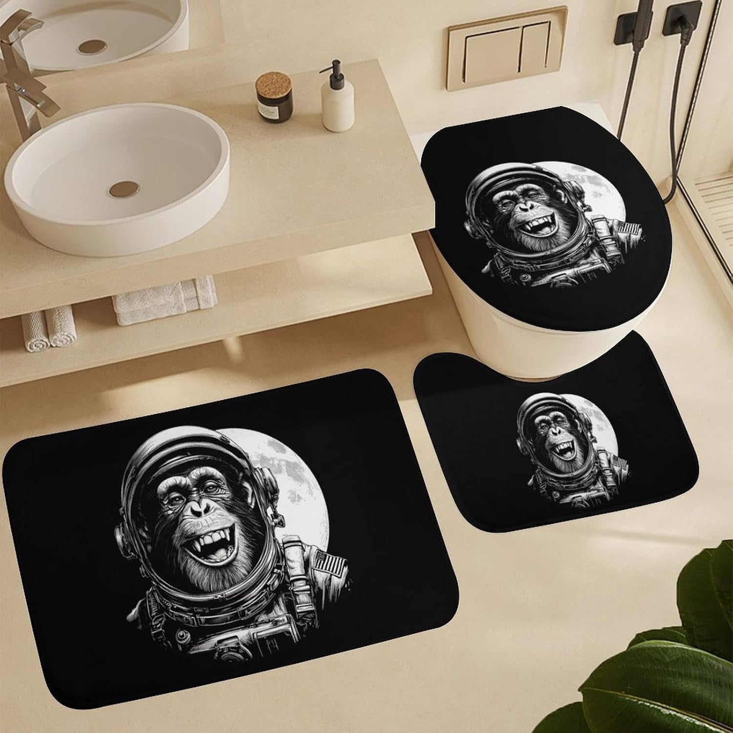 Chimpanzee Astronaut Monkey Boys Girls Short Sleeve Shirts Graphic T-Shirts Crewneck Casual Printed Tee