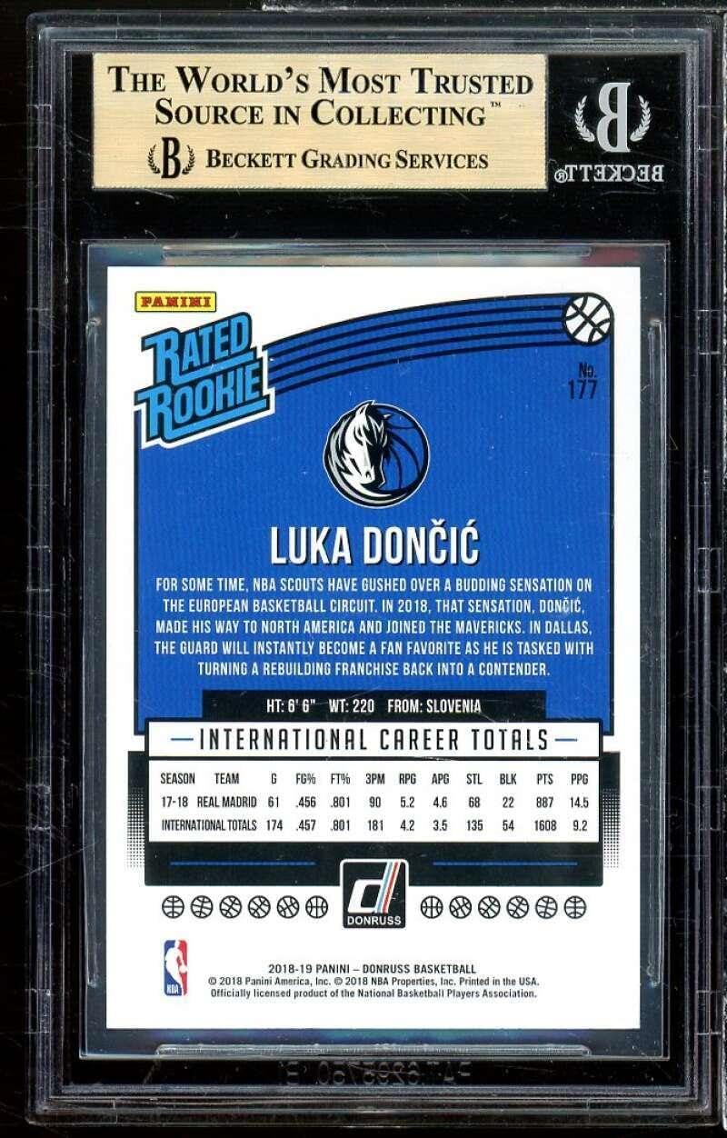 Luka Doncic Rookie Card 2018-19 Donruss #177 BGS 9.5 (9.5 9 9.5 9.5) - Basketball Slabbed Rookie Cards