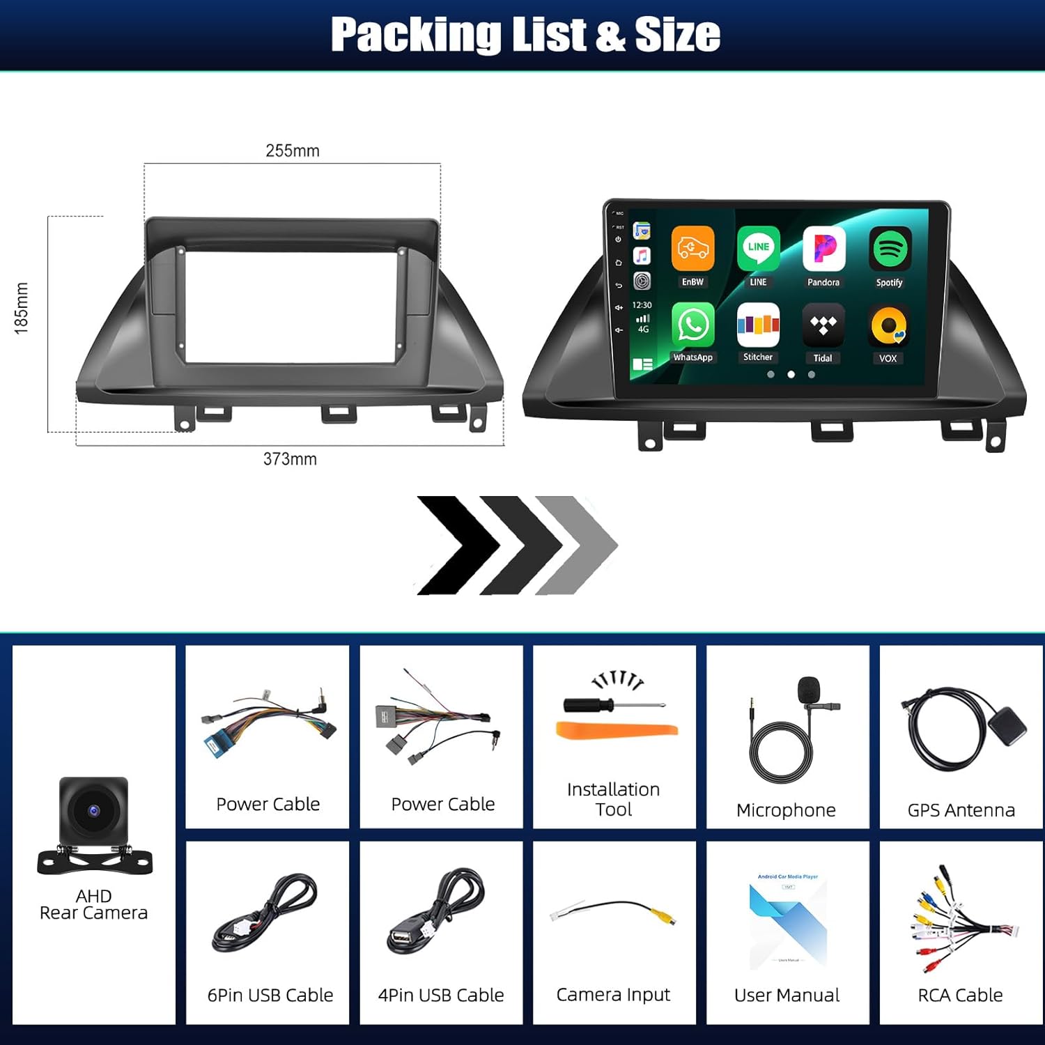 6+128G 8 Core Android 15 Car Radio Stereo for Honda Odyssey 2005-2010 with Wireless CarPlay Android Auto, 10.1'' Touchscreen with WiFi GPS Mirror Link Bluetooth FM RDS DSP EQ SWC Backup Camera