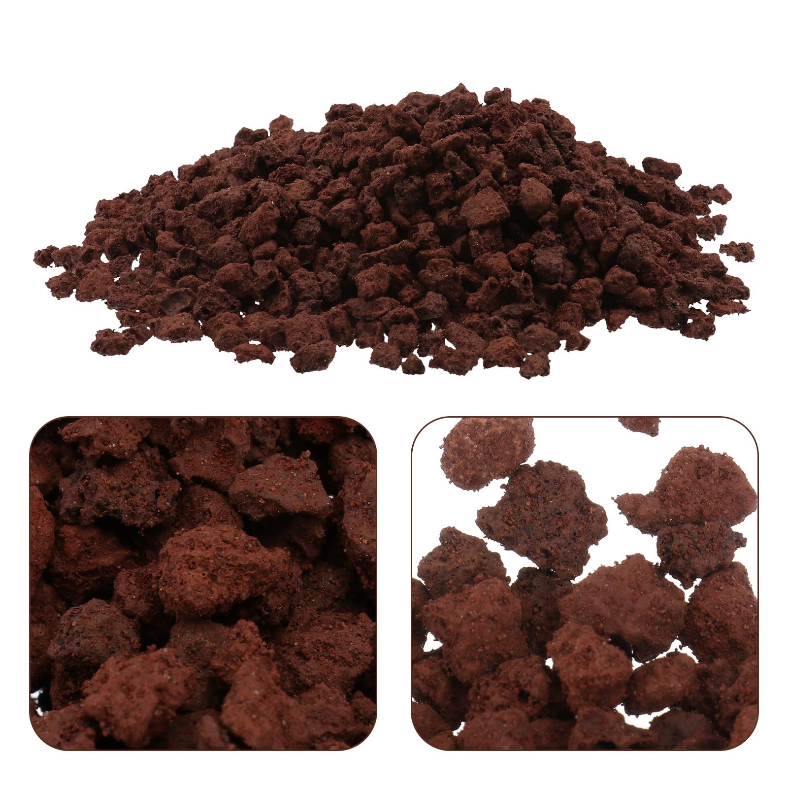 Tofficu 500g Aquarium Vulkangestein Filtermaterial und Dekoration Dunkelroter Vulkanischer Filterstein mit Hoher Wasserdurchlässigkeit für Meerwasser und Süßwasseraquarien