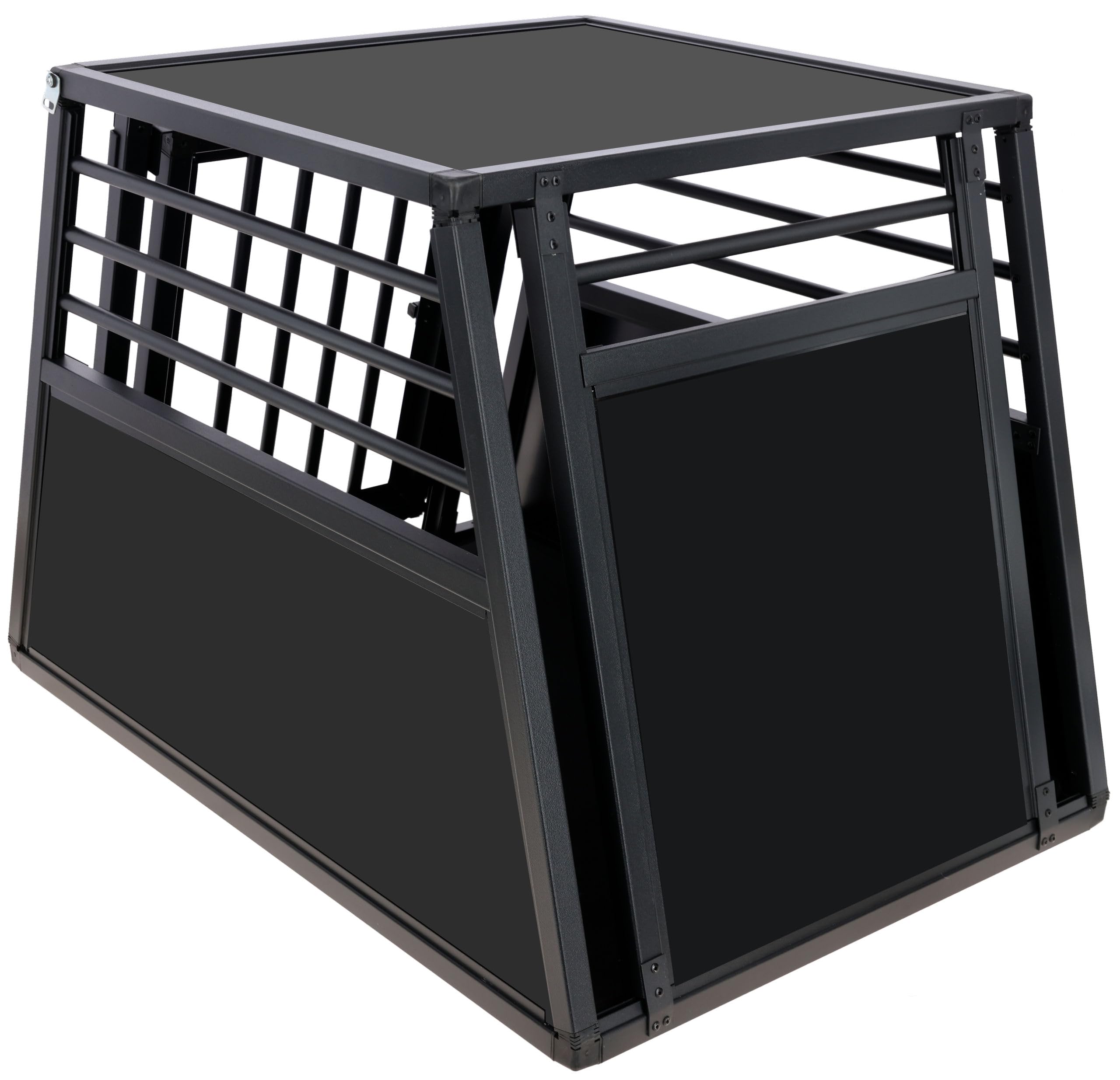 Kerbl Pet Alu-Transportbox Vacation, eintürig, Hundebox, Tierbox, Graphit, 92x65x65,5cm, Aluminium, Hunde, mit Anti-Rutsch-Teppich, einfache Reinigung