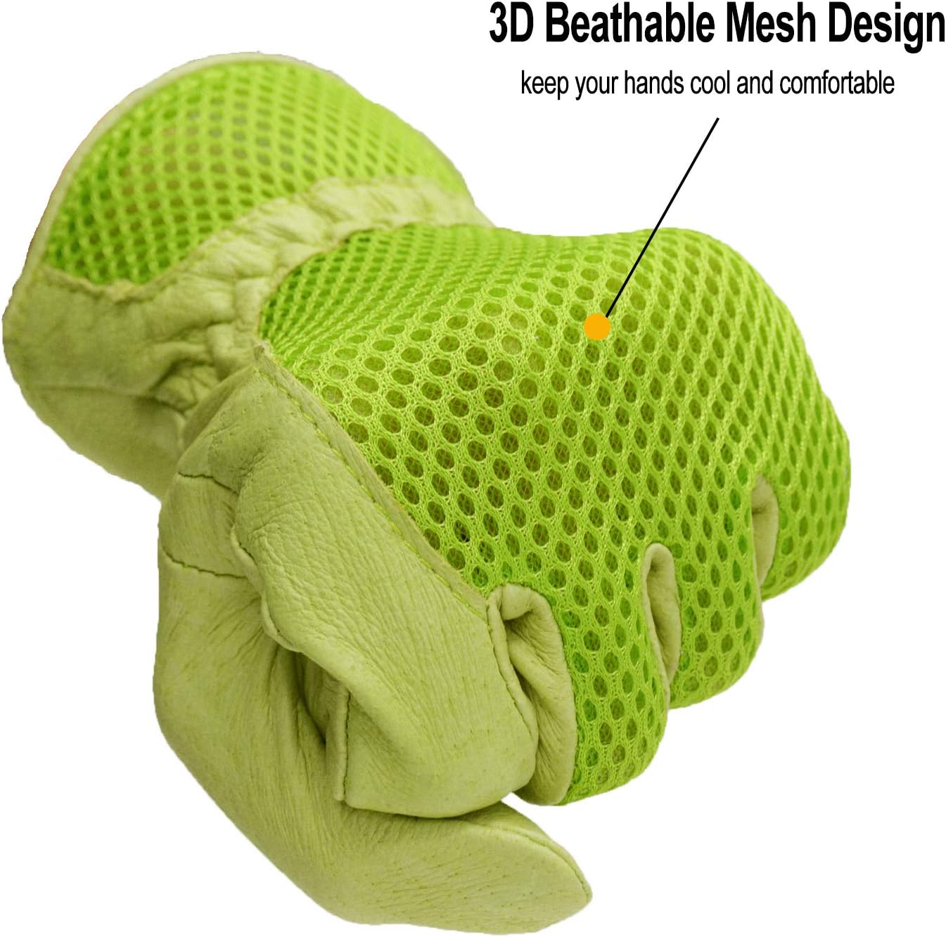 Leather Gardening Gloves for Women 3D Mesh Comfort Fit- Improves Dexterity and Breathability - Image 4