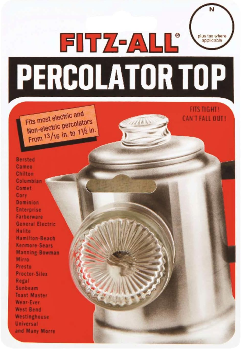Fitz-all Universal Replacement Top Fits Most Percolators Harold Import New #135