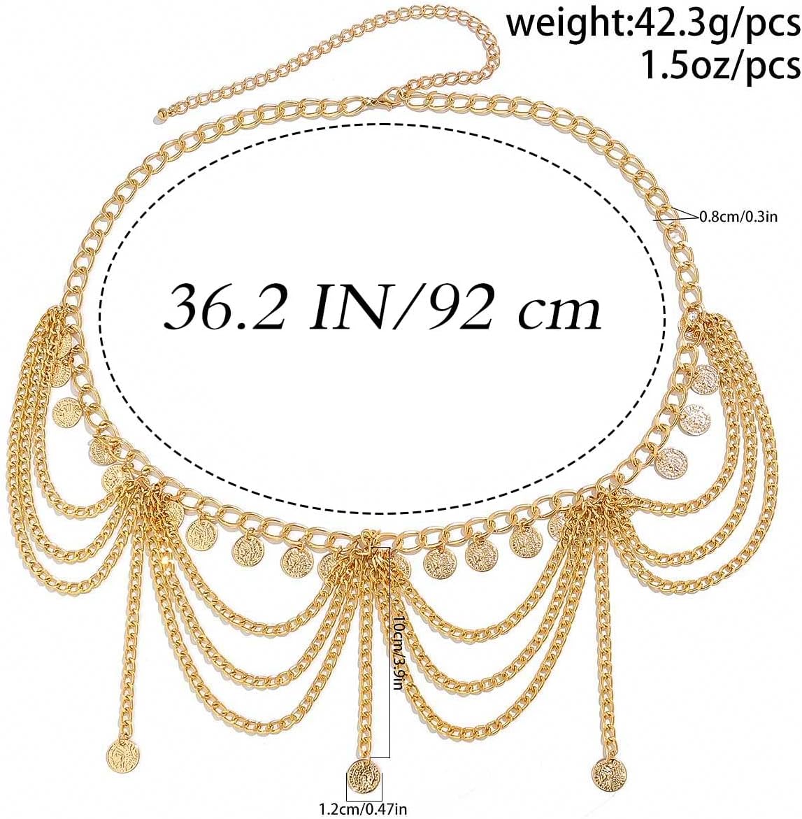 Uranian Gold Waist Chain Belt Layered Belly Chain Butterfly Star Tassel Multi Layer Chain Belts Beach Body Jewelry for Women - Image 4