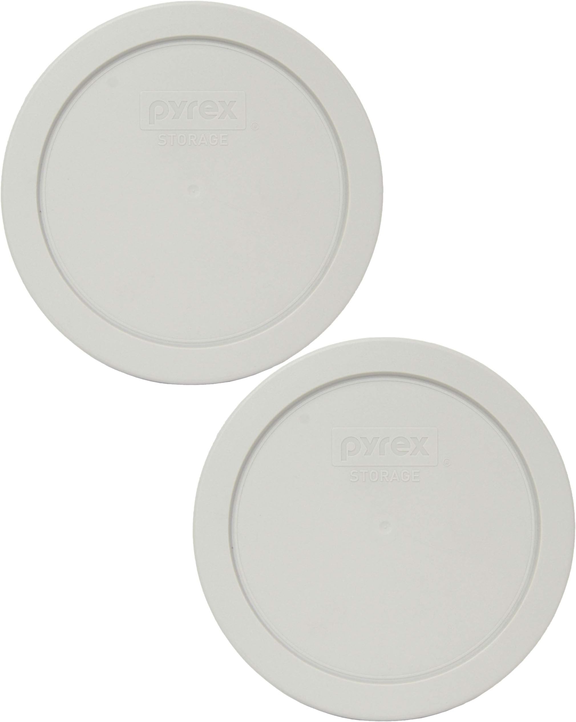 Pyrex 7201-PC Sleek Silver Round Plastic Food Storage Replacement Lid, Made in USA - 2 Pack