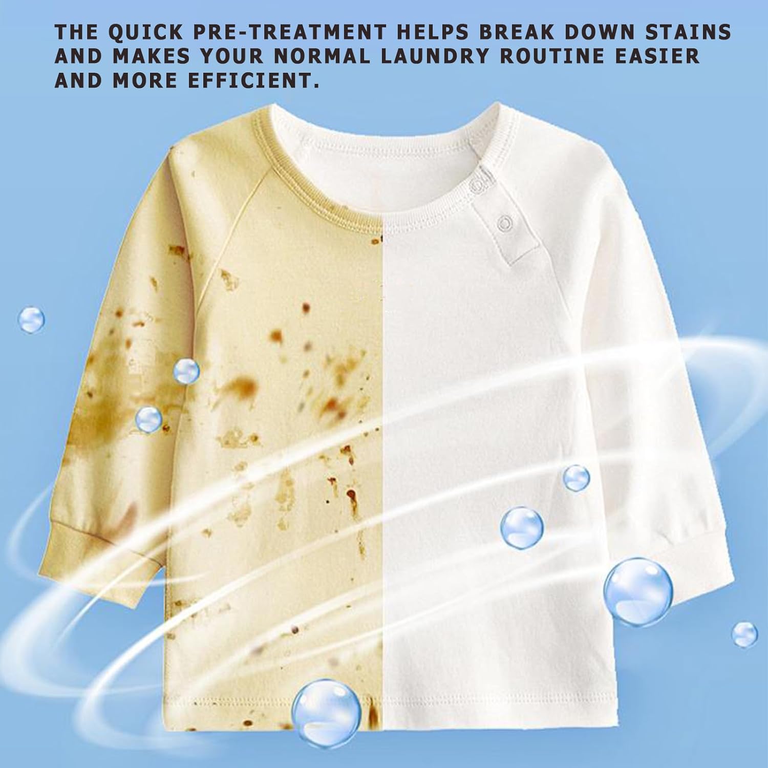 10OzClothing Emulsifier Laundry Cleaner Spray, Non-Ionic Fabric Stain Remover for Clothes, Pre-Treat Spot Cleaner for Oil, Grease & Food Stains, Fabric Care Laundry Spray (2 pcs)