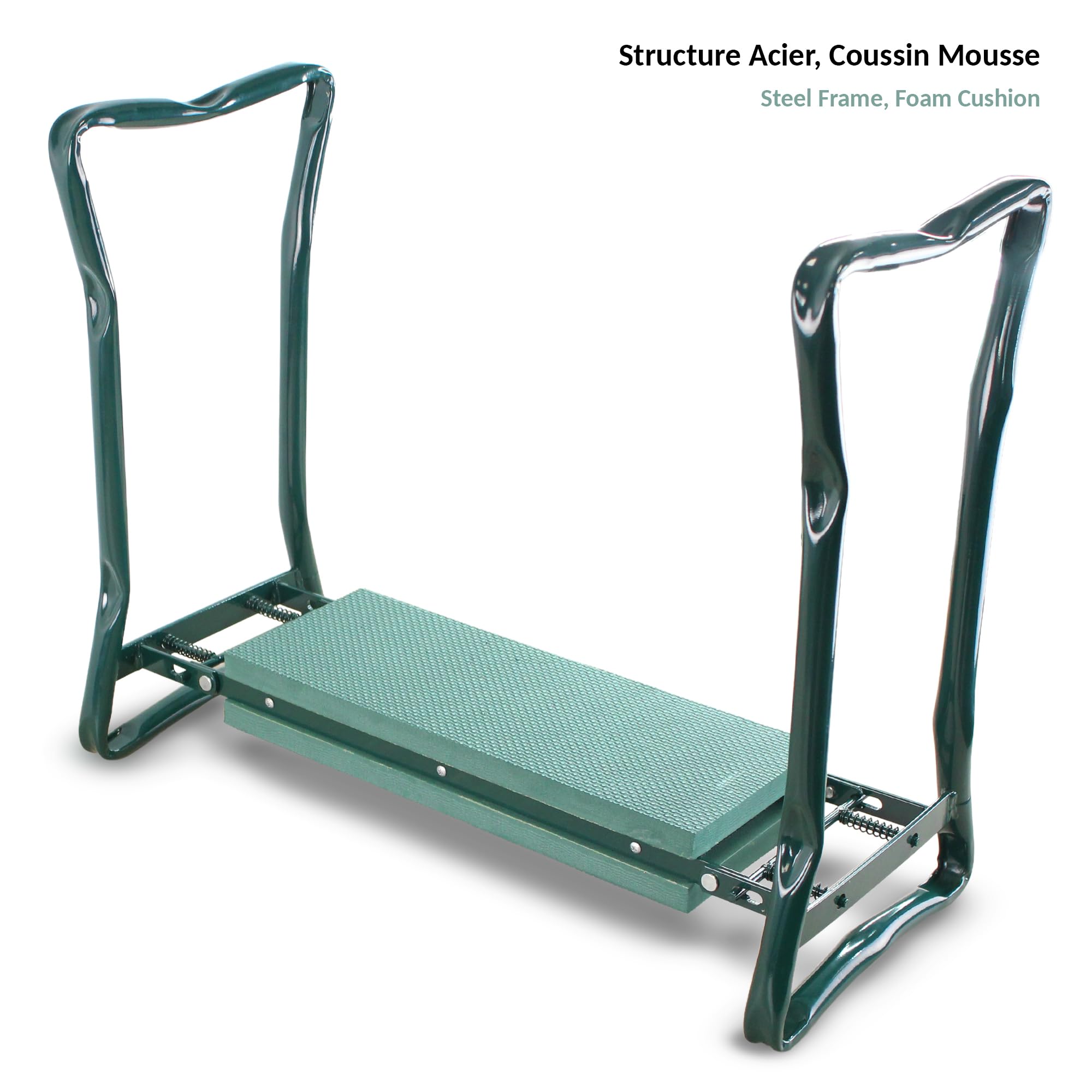 Fishtec - Tabouret de Jardinage Pliable 2 en 1 - Siège et agenouilloir Ergonomique - Coussin en Mousse EVA Confortable - Structure en Acier Robuste - Jardinage Assis ou à Genoux sans Fatigue