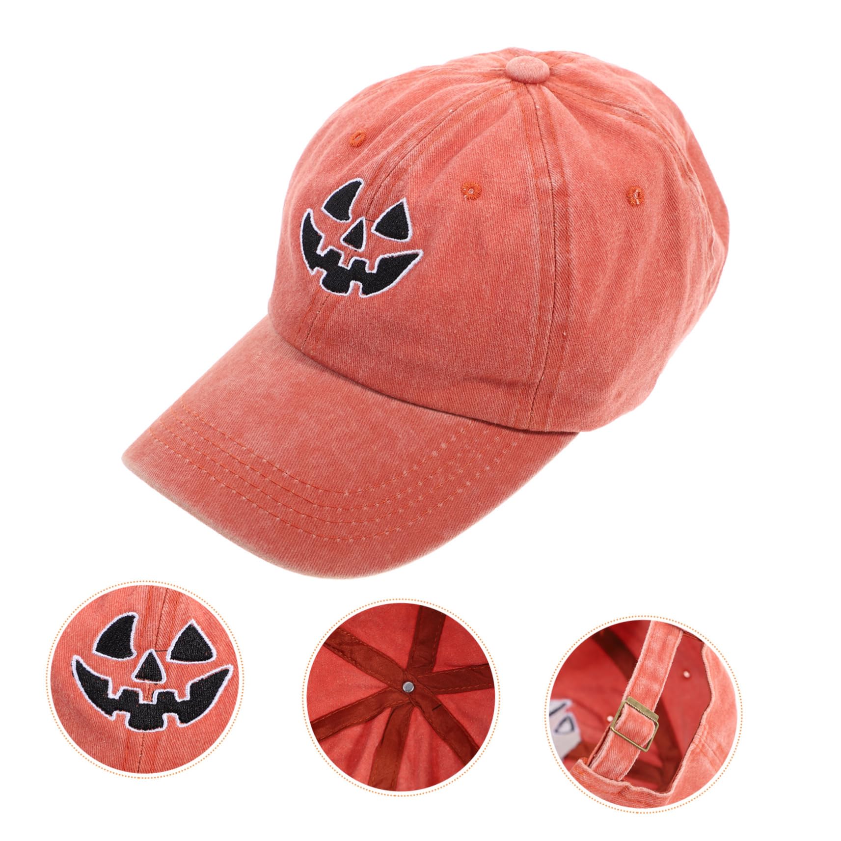 Ipetboom 4piezas Gorra De Béisbol Bordada De Halloween y Lavable Sombrero De Protección Solar para Hombres y Mujeres Naranja
