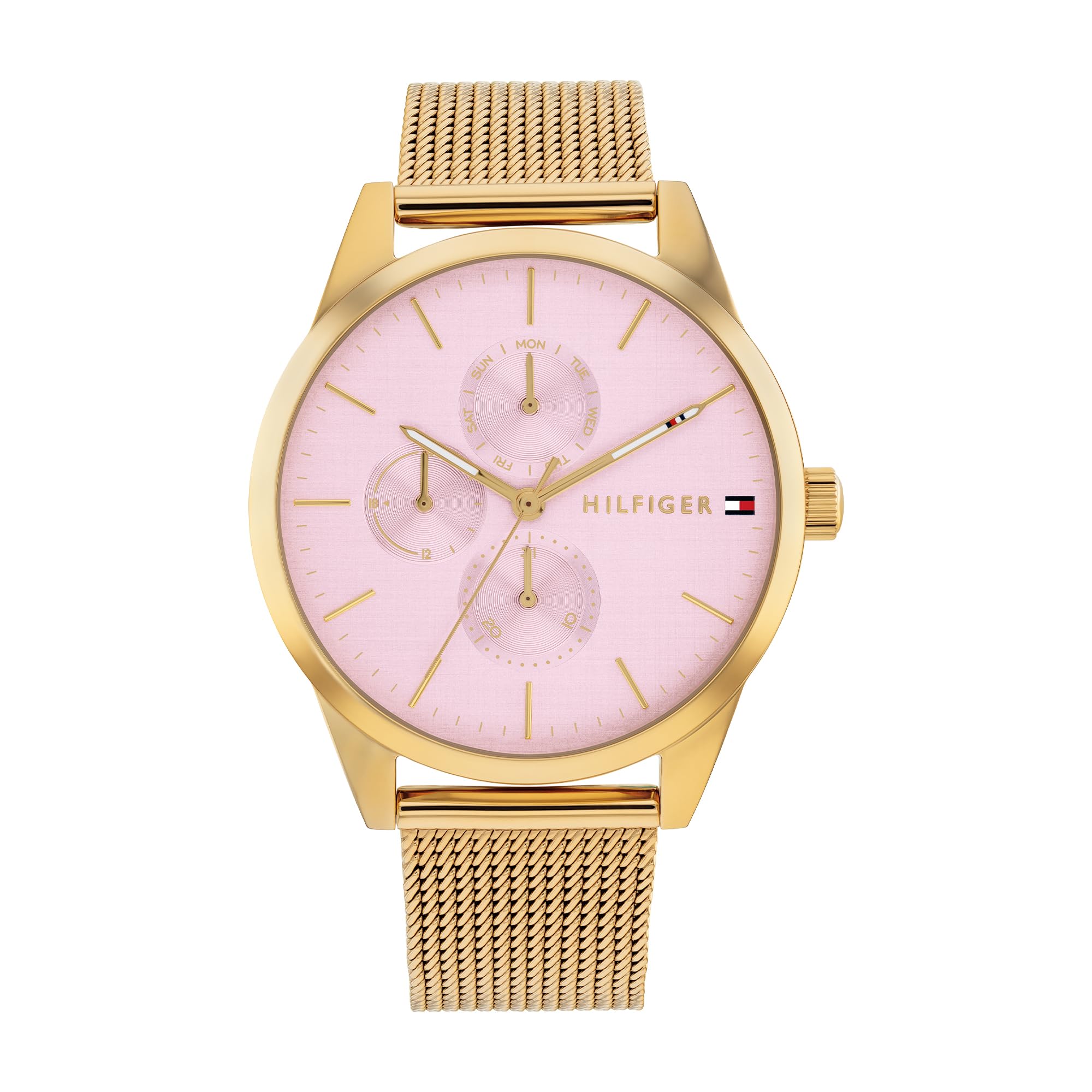 Tommy Hilfiger Orologio Analogico Multifunzione al Quarzo da Donna con Cinturino in Acciaio Inossidabile