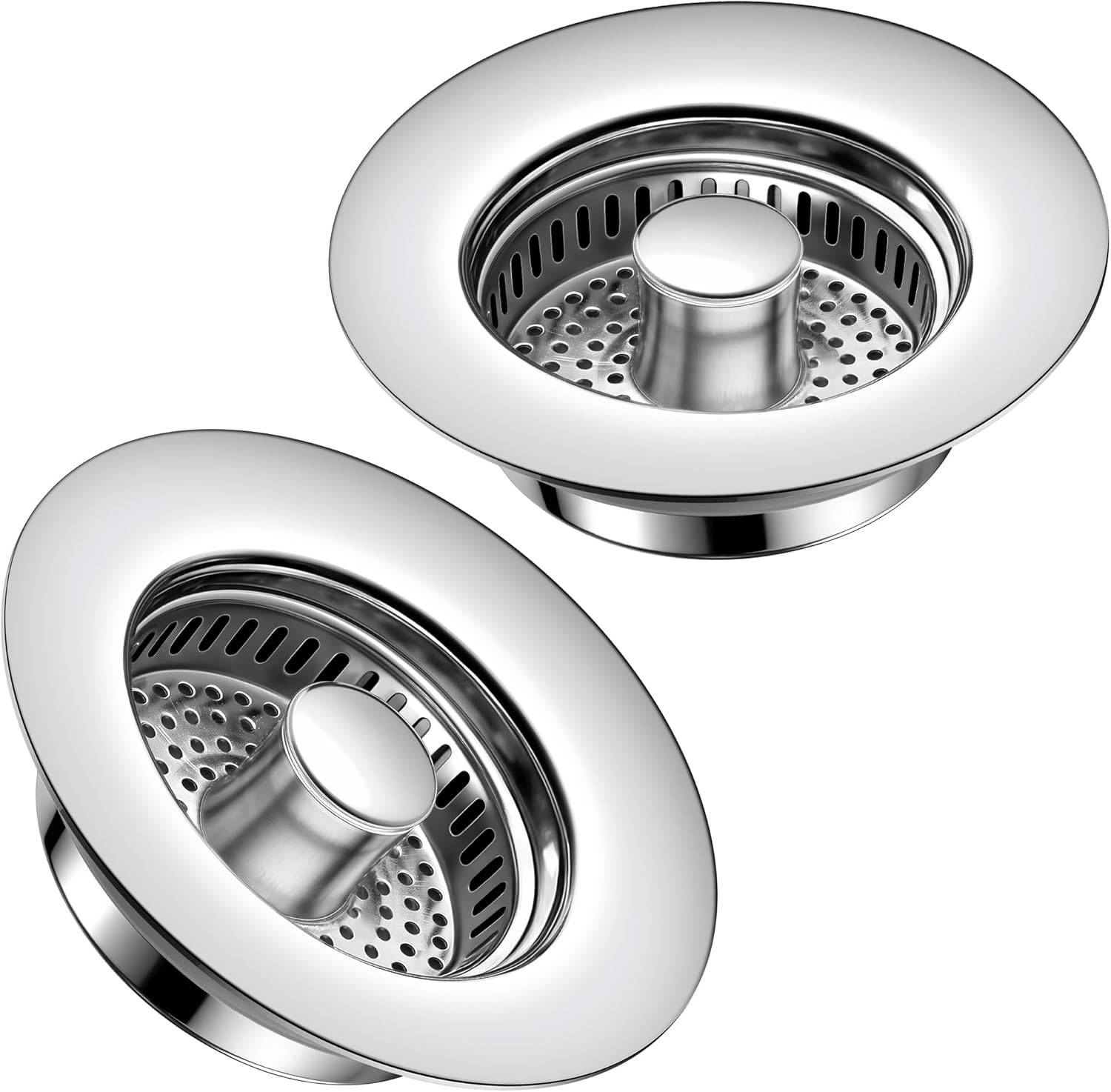 Amazon.com: Kitchen Sink Drain Strainer 2 Pack, 304 Stainless Steel Pop ...