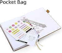 Vista 5 de A5 Bullet Dotted Journal Notebook 160gsm Thick Bleedproof Paper, Lay Flat Binding, 160 Numbered Pages Hard Cover Dot Grid Notebook/Bullet