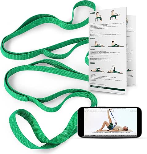 Trideer Stretching Strap Yoga Strap for Physical Therapy, 10 Loops