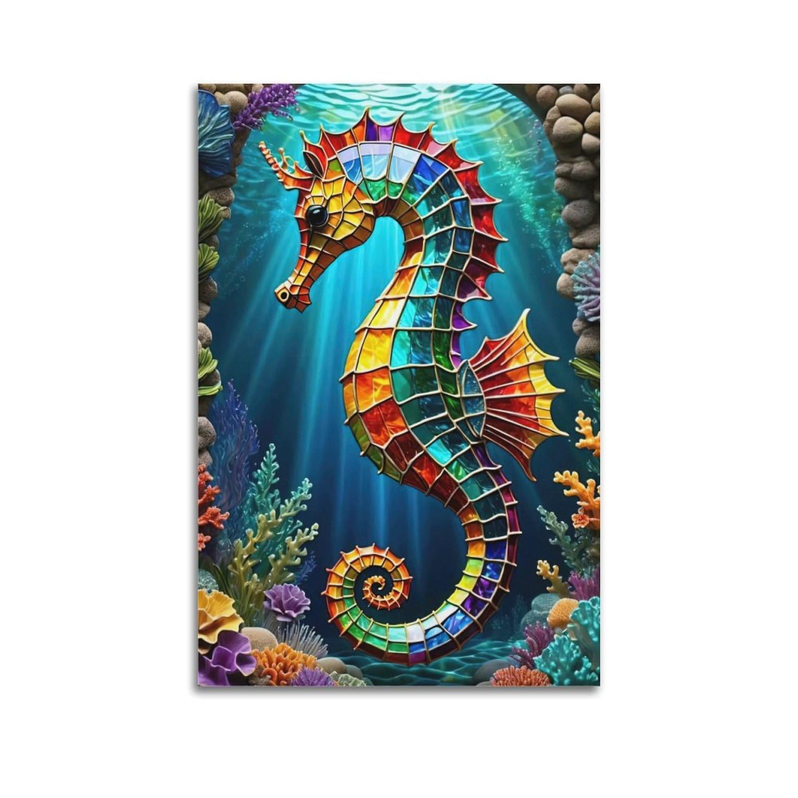 CXHJCA Animal Poster Seahorse Dreamscape Poster Decorative Painting Canvas Wall Posters And Art Picture Print Modern Family Bedroom Decor Posters 12x18inch(30x45cm)