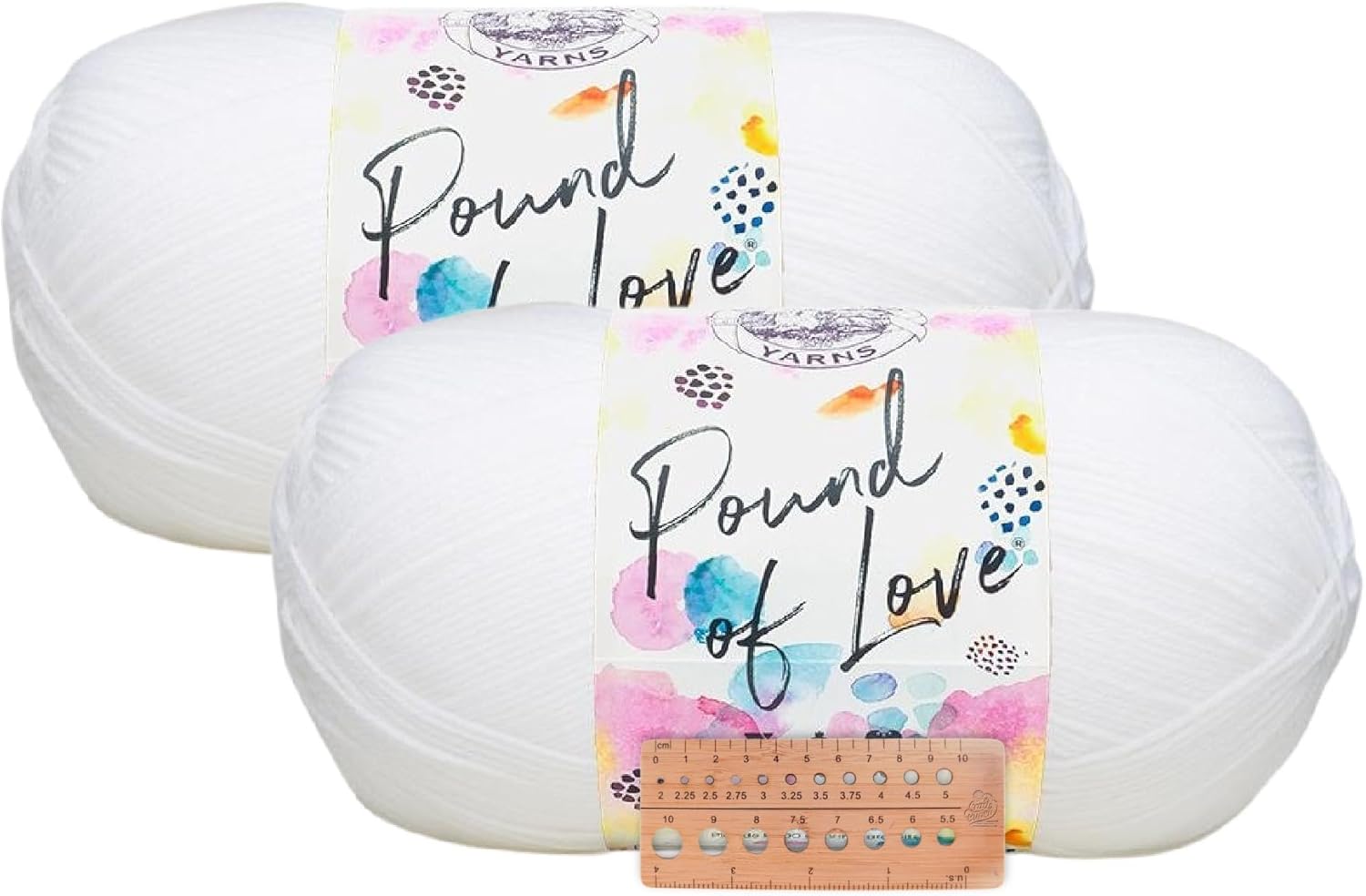 Lion Brand Yarn - Pound of Love - 2 Pack (White)