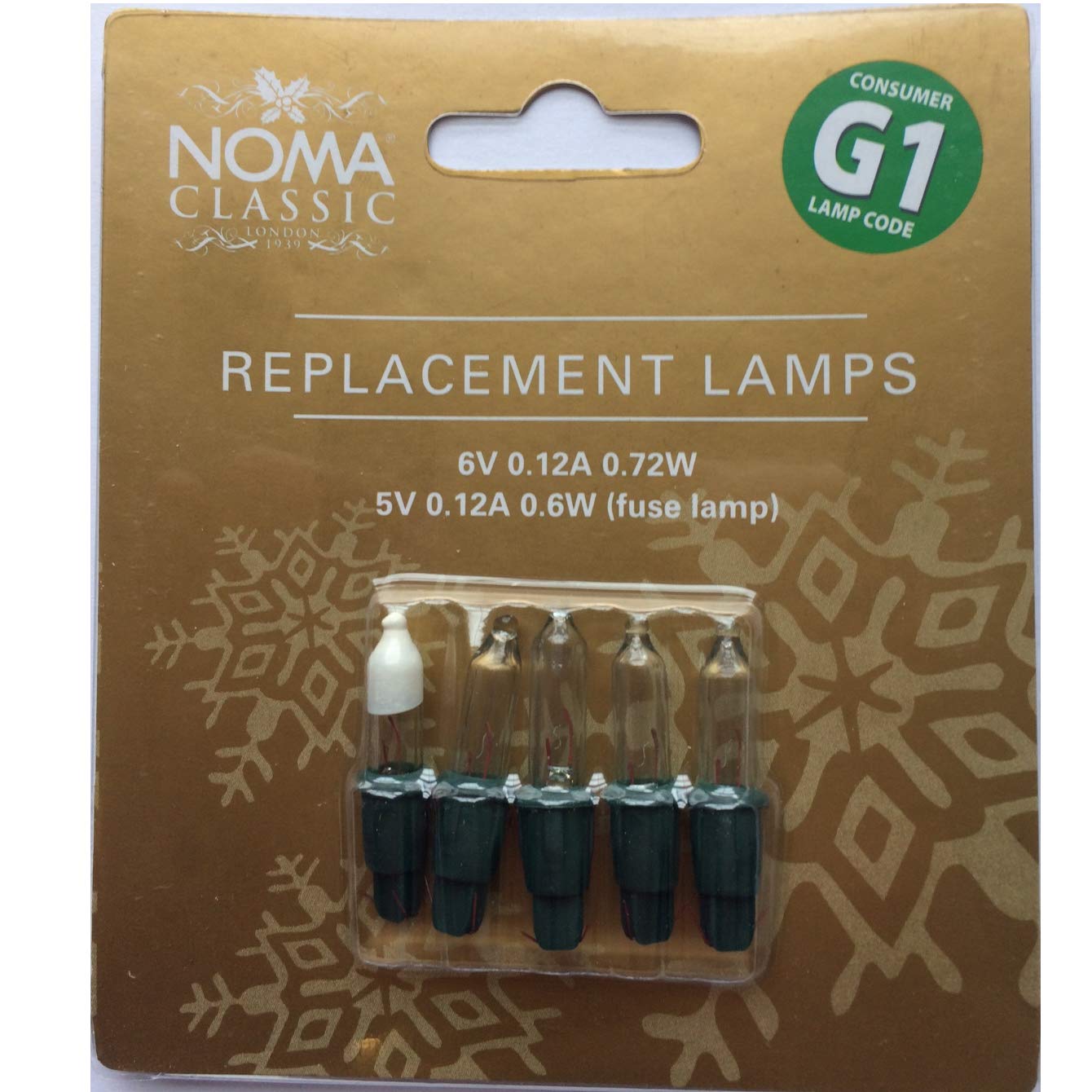 Noma 0344C Push In Bulbs Clear 6V