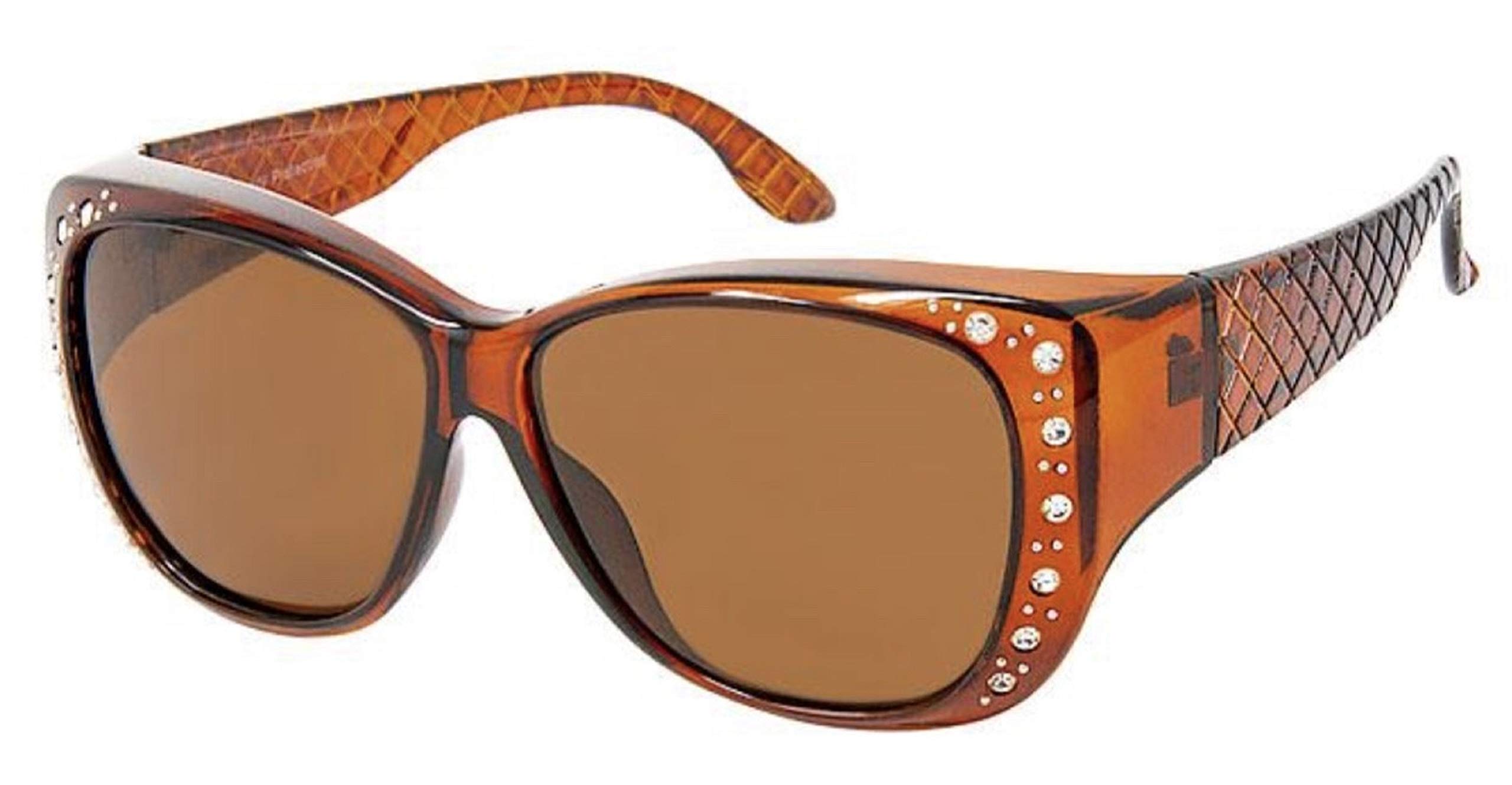 The Starlet Polarized 55 mm Fit Over OTG Butterfly Rhinestone Oval Rectangular Sunglasses