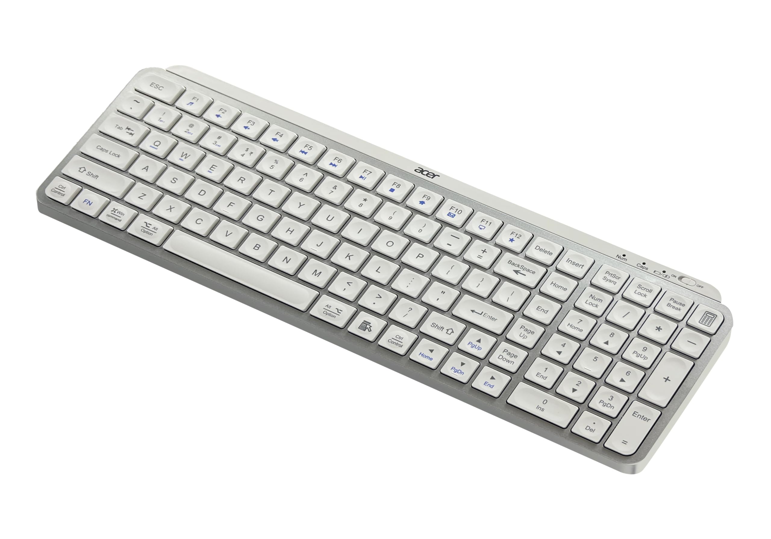 acer KeyPro X105 Wireless Keyboard I Dual Mode 2.4GHz USB + BT 5.0 I 105 Keys Full Size Keyboard I Rechargeable 400mAh Battery I USB-C Charging I 64H Use I Windows Mac Android Compatible I Silver-image-47