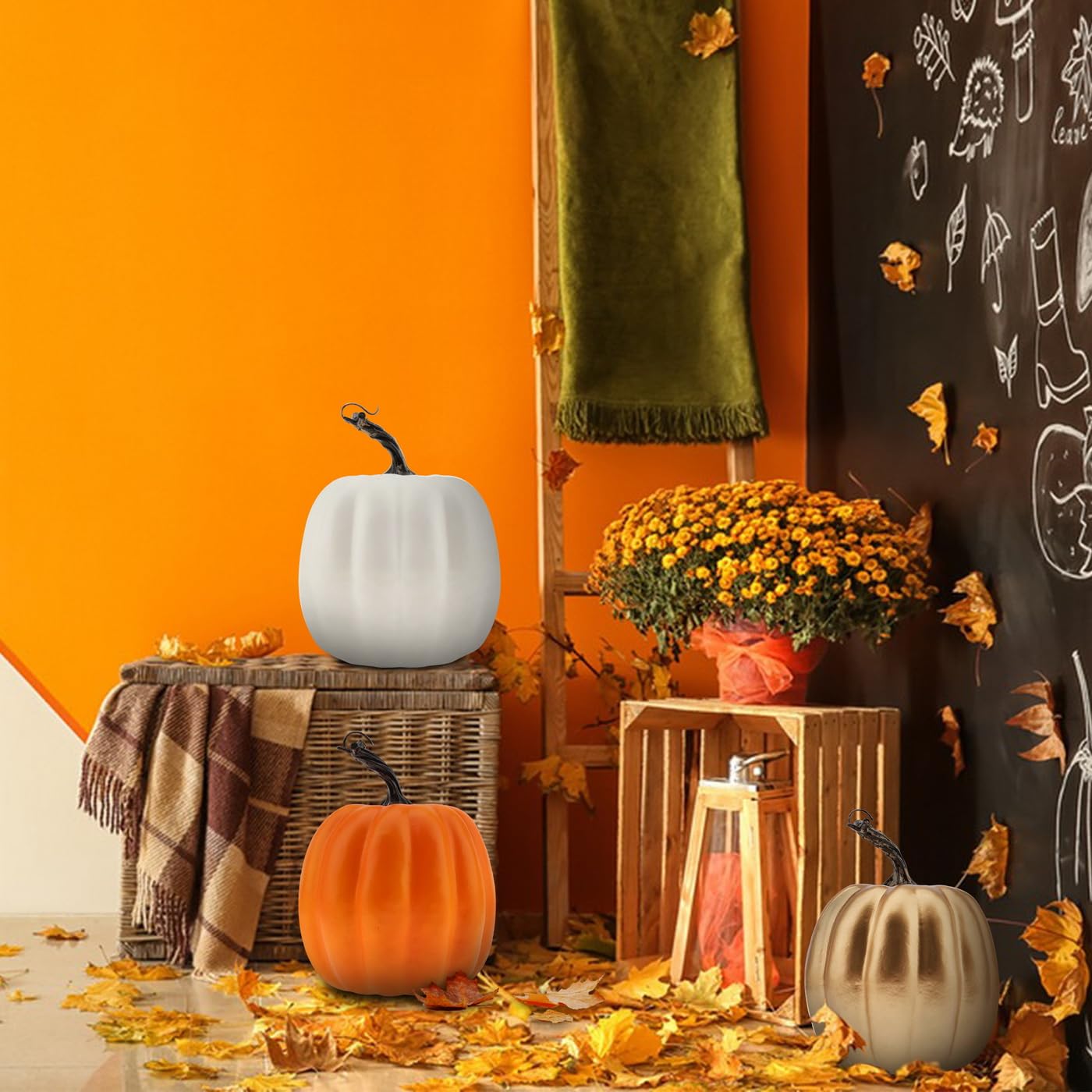 Woration 15 pollici artificiale finta zucca dorata decorazione finto vegetale realistico modello alimentare per autunno raccolta Halloween giorno del Ringraziamento abbellimento e visualizzazione