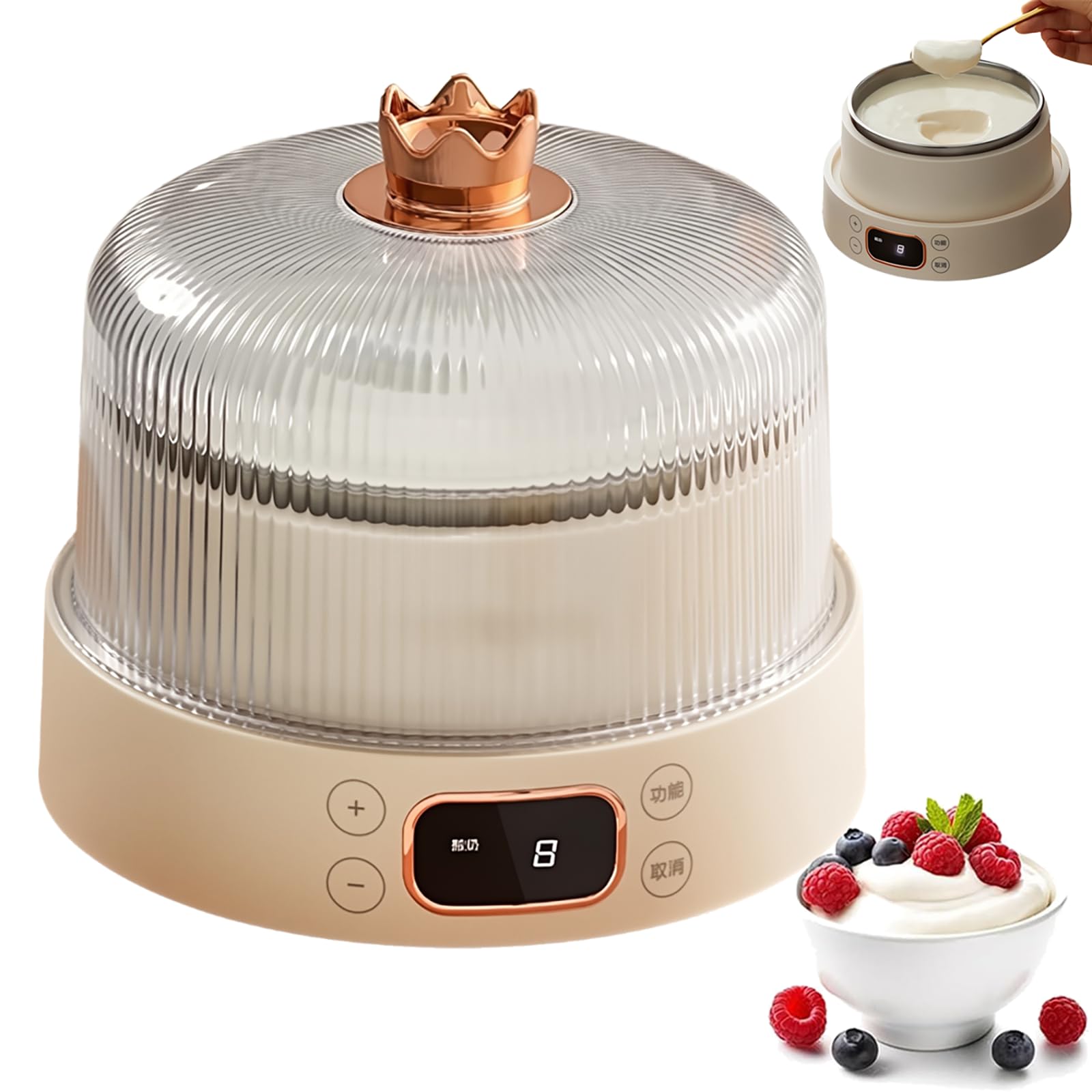 Urządzenie Do Robienia Jogurtu 1000 Ml Z Wewnętrzną Wkładką Ze Stali Nierdzewnej, Wyświetlaczem LED, Regulowanym Timerem, Elektryczną Maszyną Do Robienia Jogurtu Do Przygotowywania Organicznego
