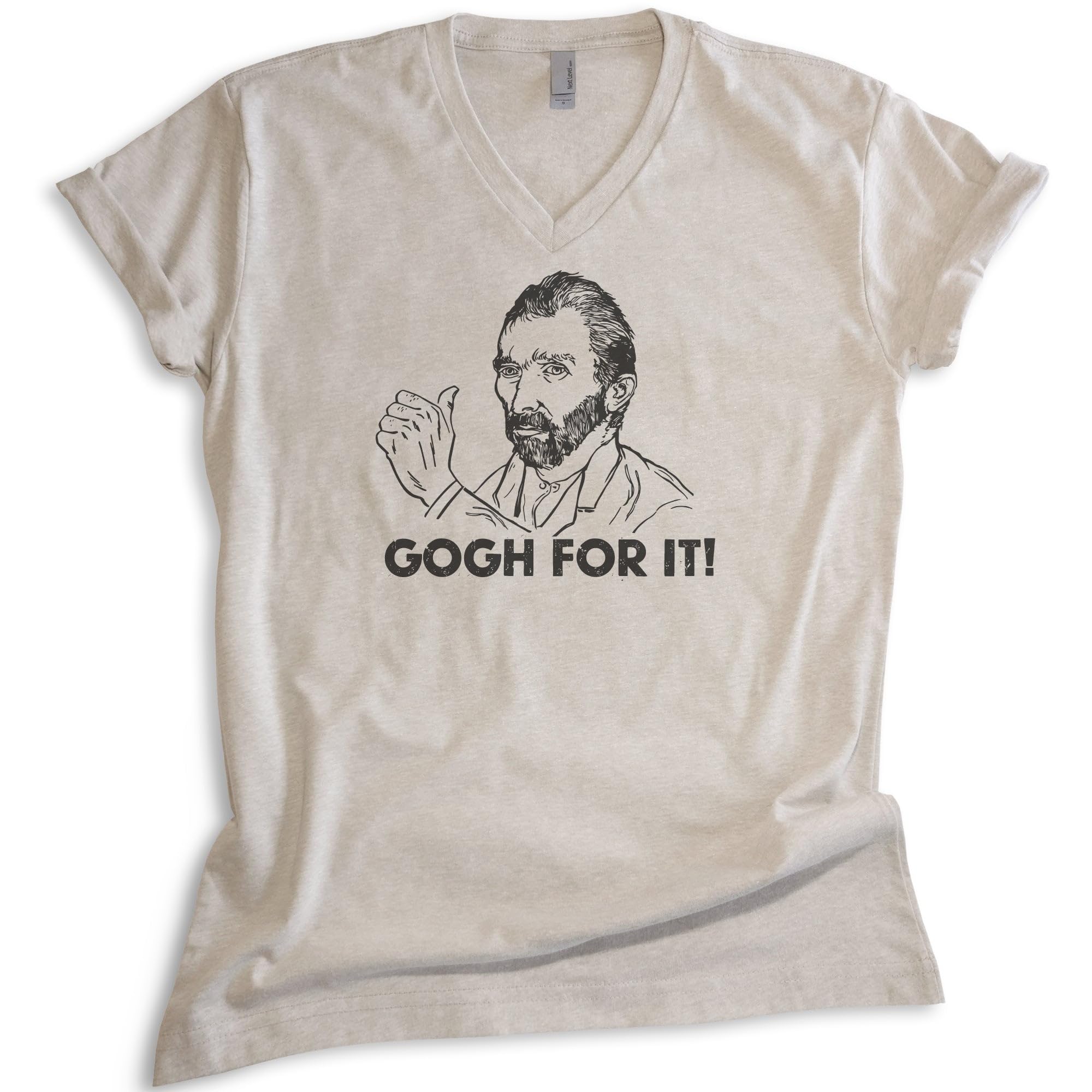 EVERTREE CLOTHING Gogh for It Vincent Gogh Shirt, Unisex Women's Men's V-Neck Shirt, Artist Funny Art Painting Painter's Tee