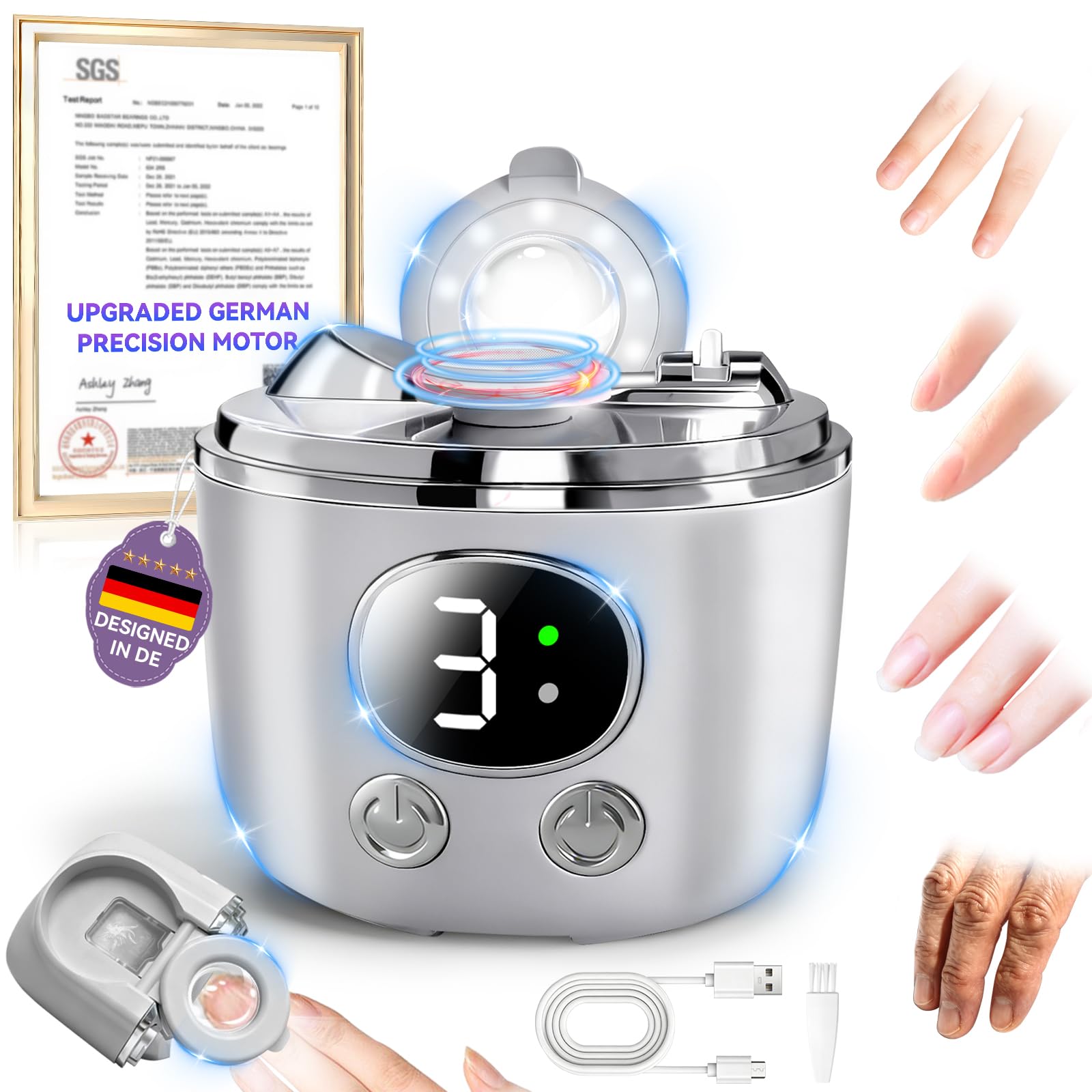 2026 Pro 6 0 Upgraded Electric Nail Clipper Top1 German Motor 56 Power 3 Speeds Double Mouth Blade