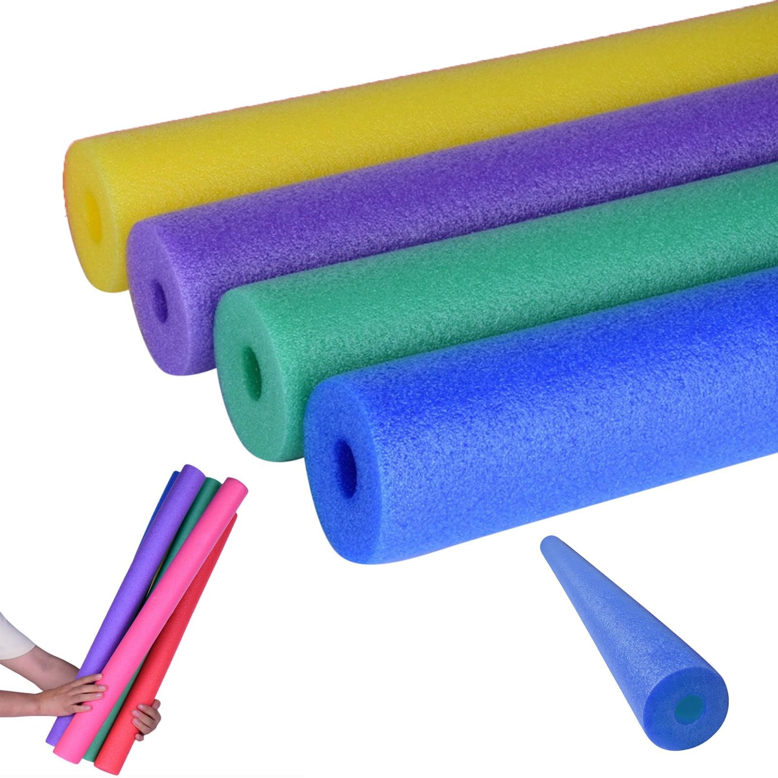 Pool Noodles Pack Of 4, 30in Extra Long Hollow Foam Swimming Noodles For Kids Adults, Buoyant Swim Training Aids, Flexible Floating Pool Noodles For Water Play Crafts Pool Accessories (1 Set)