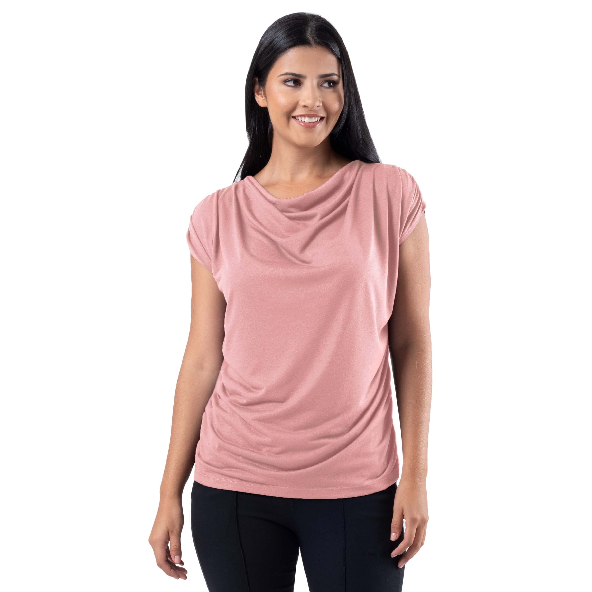 Wright's Top de Punto Sin Mangas con Cuello Drapeado Tnica para Mujer