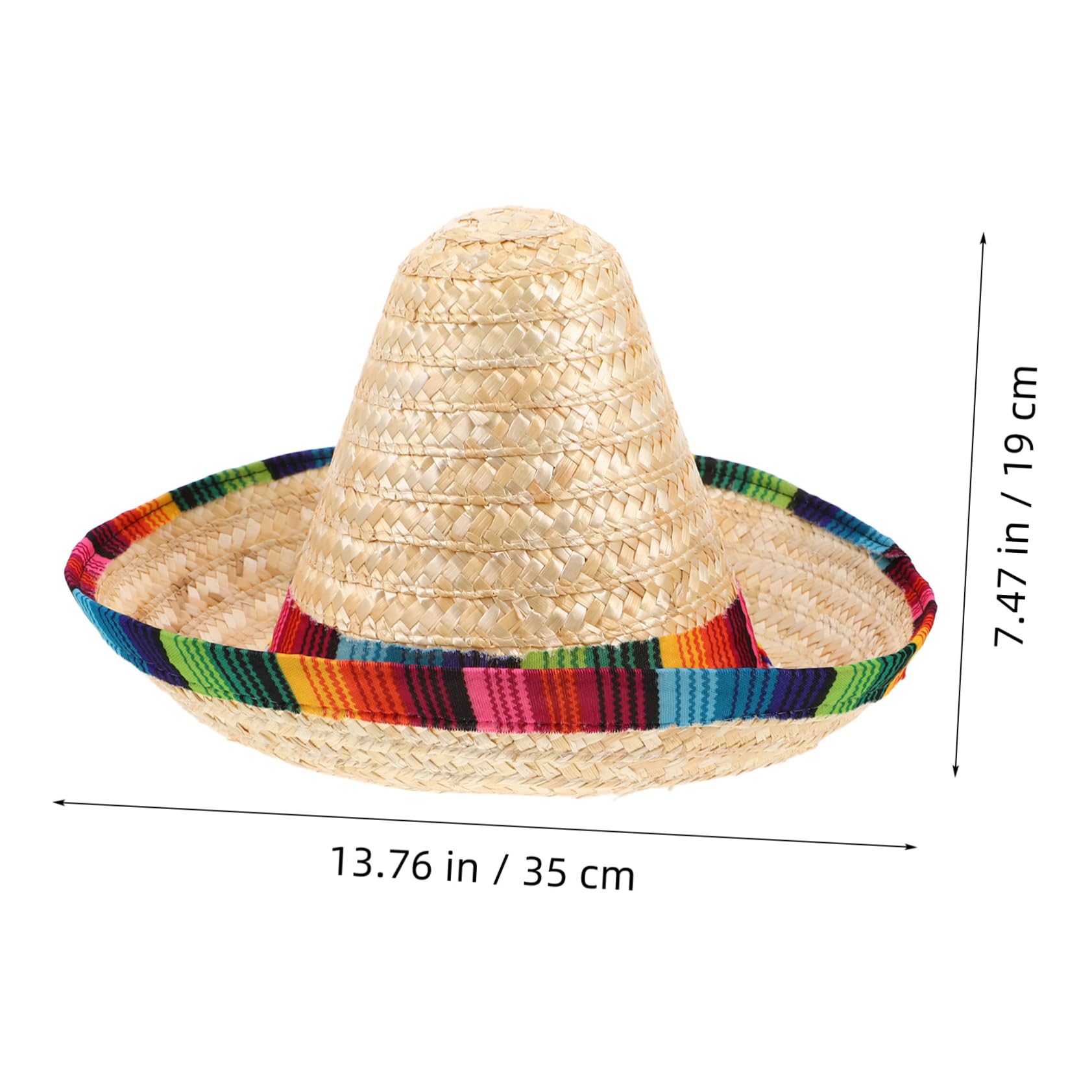DEARMAMY Performance Straw Sombrero Hat Mexican Party Hats for Fiesta Beach Child Dog Cat Western Theme