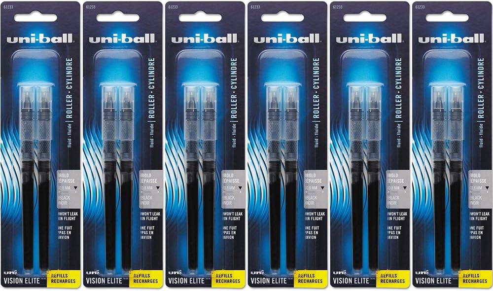 UniBall Vision Elite Rollerball Pen Refills, 0.8 mm, Bold