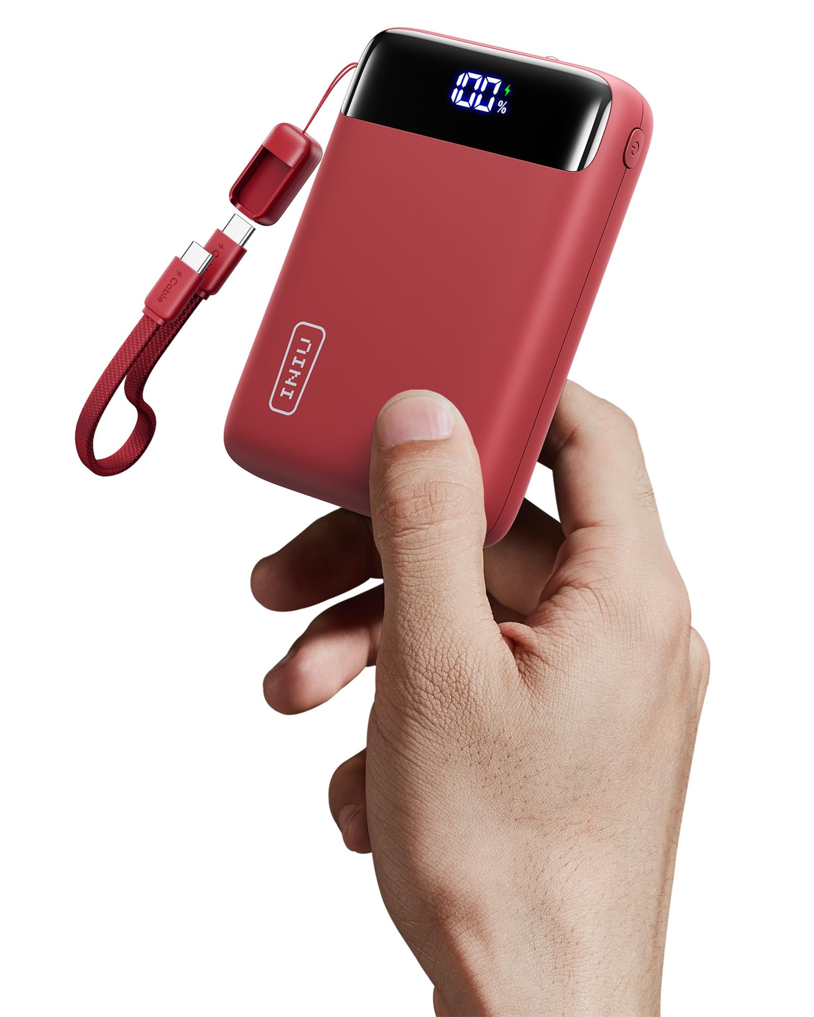 INIU Power Bank, Small 45 W Fast Charging 10000 mAh Power Bank with Removable USB C Cable, Suitable for Flying & Travel Essential