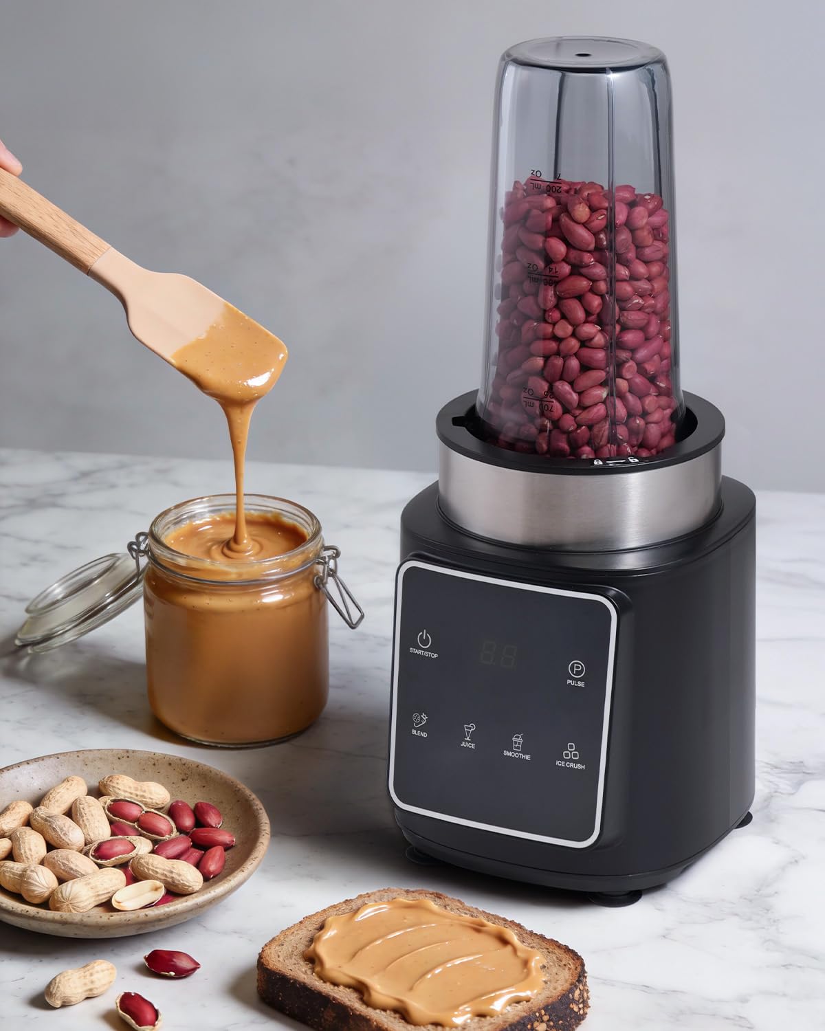 Standmixer, 1500 W, Eisknackmesser 6-Klingen FüR Mixer, Smoothie Maker Mit 4 Programme + Pulsfunktion, 2 * 900 ml Flasche, FüR Smoothies, Milchshakes Und Zum Einfrieren Von Obst