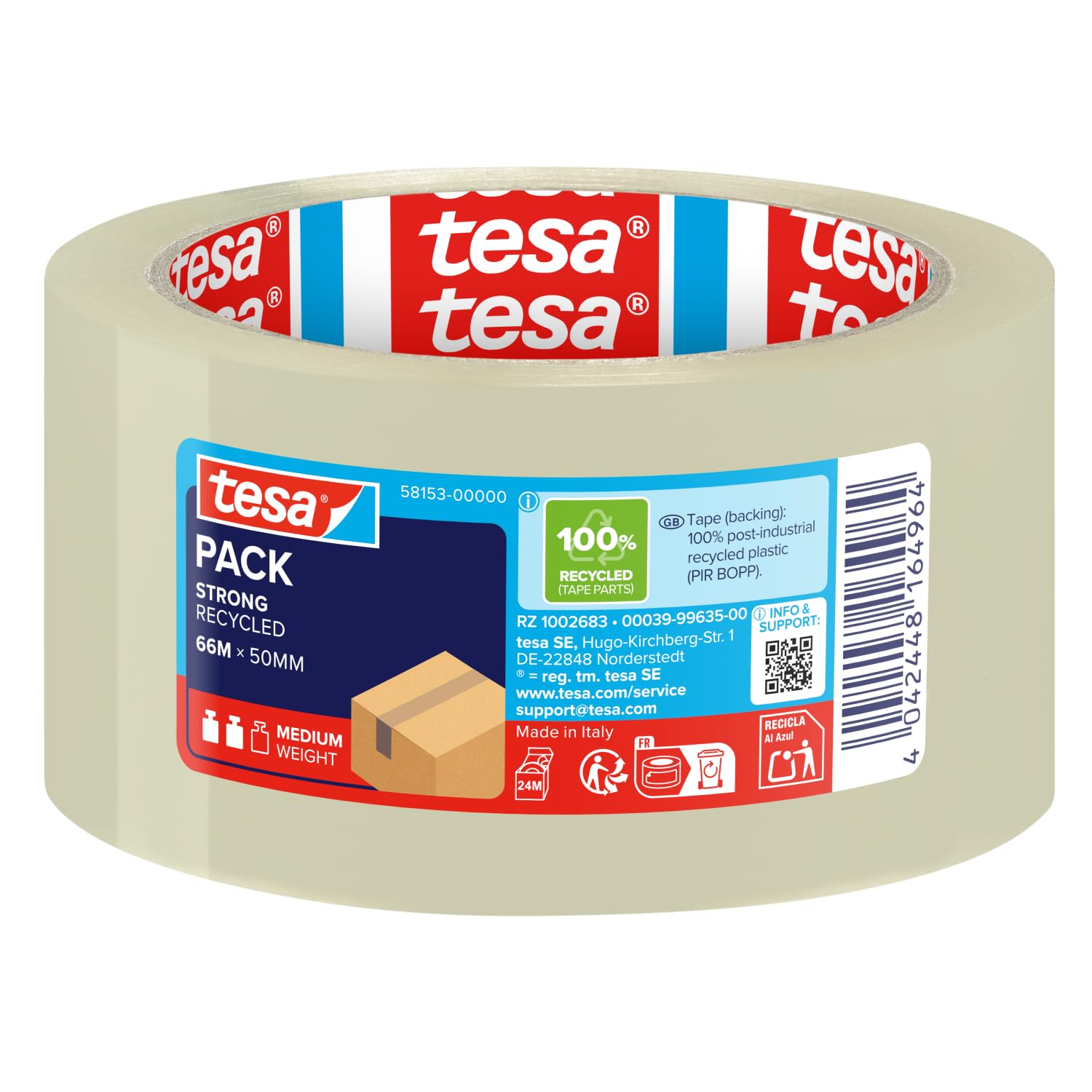 Tesa 4024 Nastri per Chiusura Cartoni, PP Supporto, Acrilico in