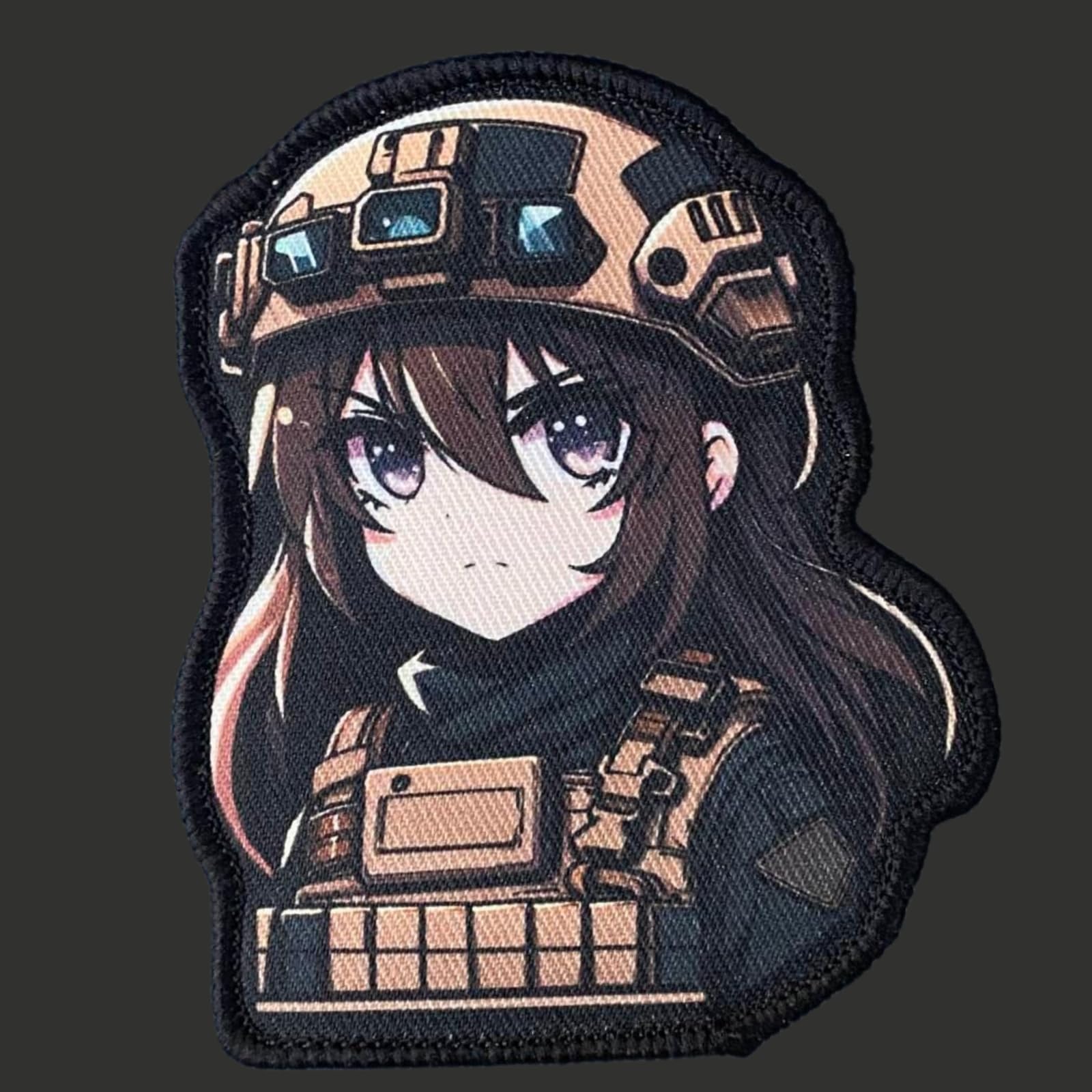 Klett Patch 'Anime-Mädchen', Witziger Klettaufnäher Für Takt