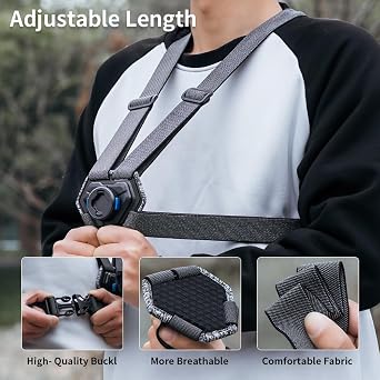 Phone Chest Mount Harness Strap Cell Phone Holder Mount for Video Recording Bike/Kayak/Fishing/Skateboard POV/VLOG for iPhone 17/16/15/14/13 Pro Max, Samsung and More