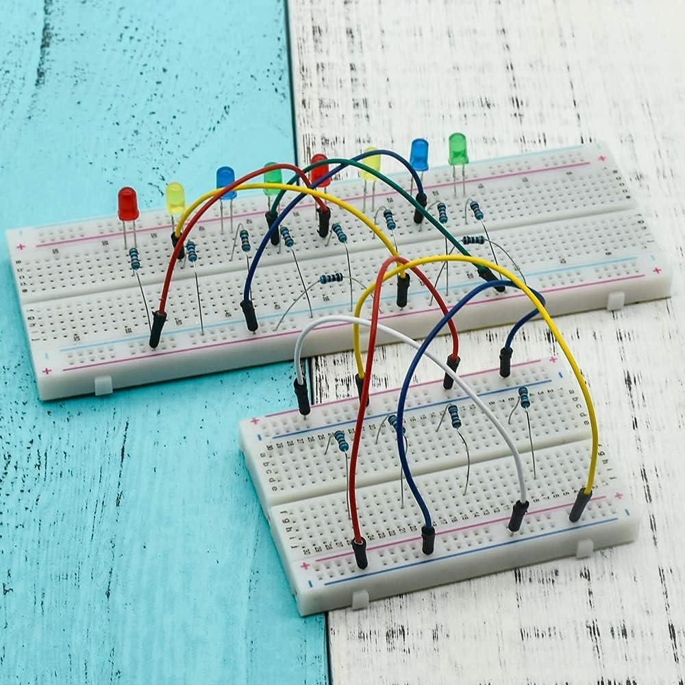 GTIWUNG Basetta Piastra Sperimentale Breadboard Kit, 3 Pezzi 400 & 830 Punti Mini Bread Board + 195 Pezzi Cavetti Jumper Filo Wire Cavi arduino Multicolore