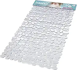 Atlas - Tapete para Banheiro com Sistema Antiderrapante de Fixação por Ventosa, Tamanho 70x38cm ,Cor Cristal