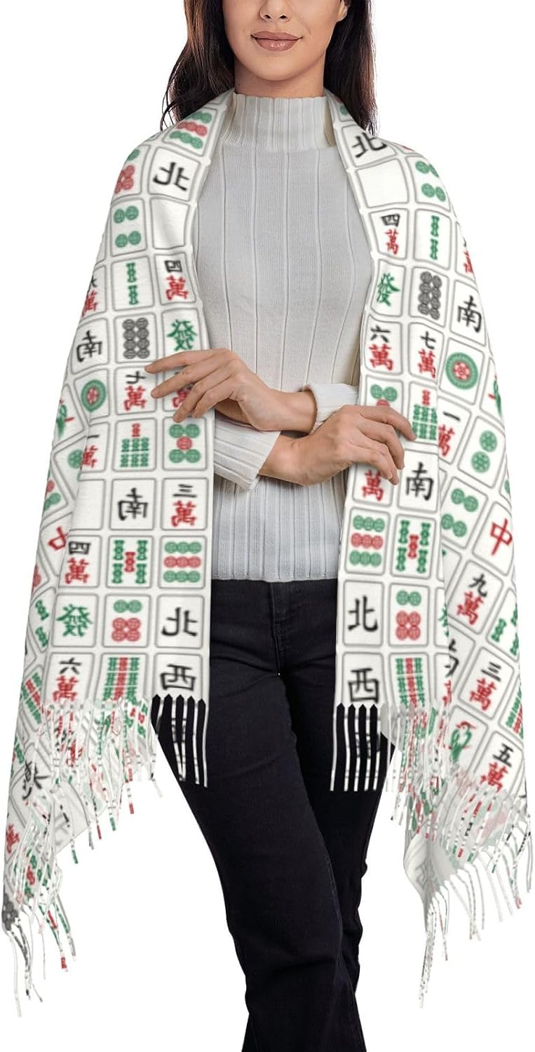 Skull Mushroom Hippie Scarf for Women– Winter Shawl with Tassels, Cozy Wrap for Women’s Festival & Casual Wear