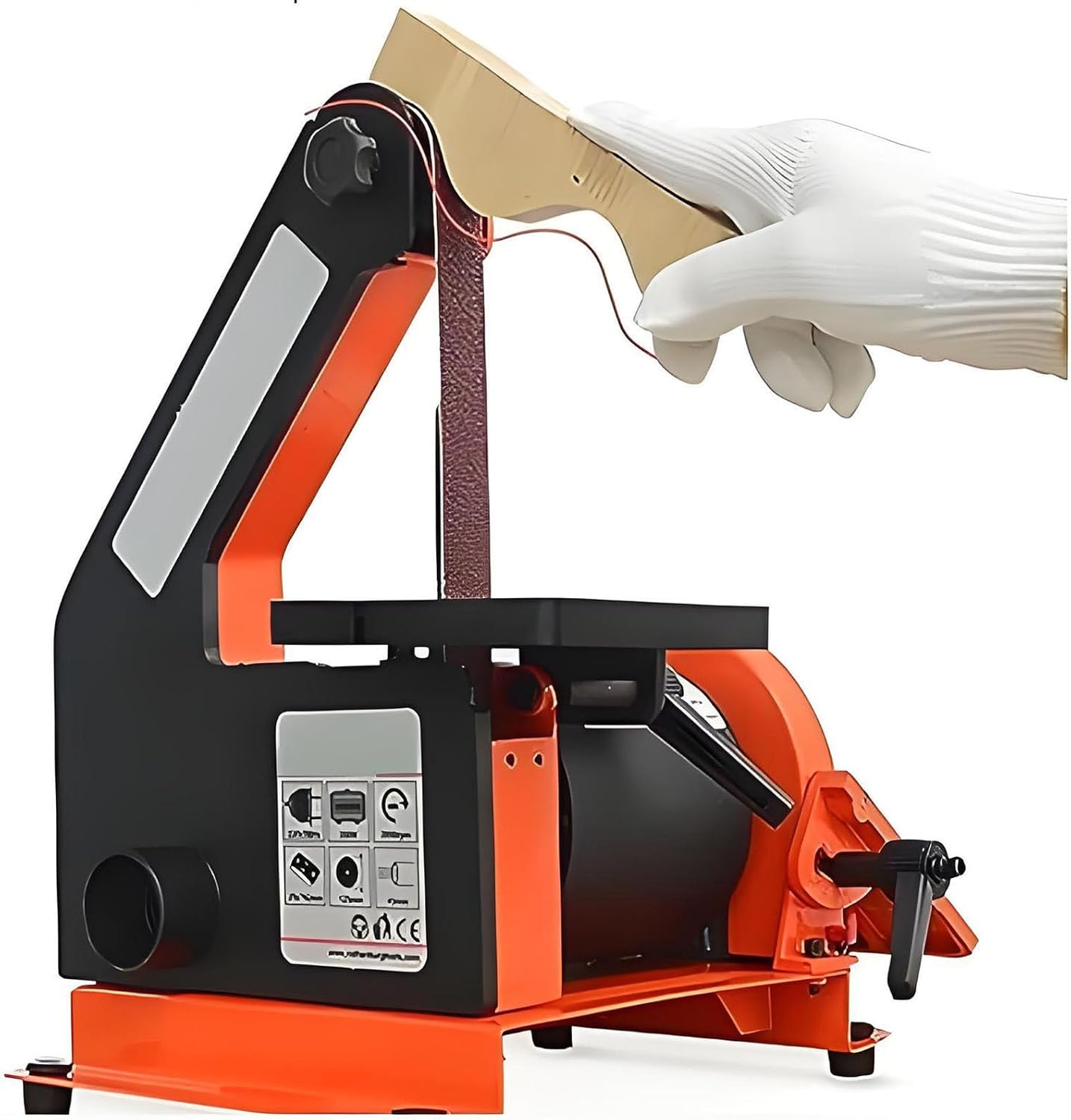 Bench Grinder 300W,Angle Adjustable 0°-45°Sanding Disc Diameter φ125mm,Speed 2800 R.P.M.,Belt size 760 * 25mm,Speed 13.5m/s,Bench Sander Belt and Disc for Wood,Metal,Acrylic