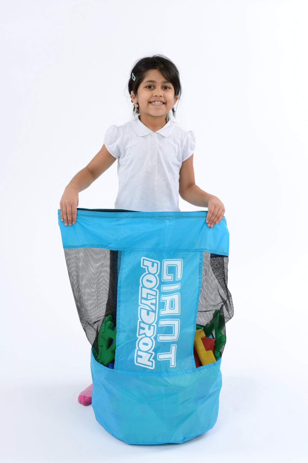 Polydron Kids Giant Storage Bag for Construction Sets in Blue - Portable Toy Organizer with Carry Handles - 2+ Years