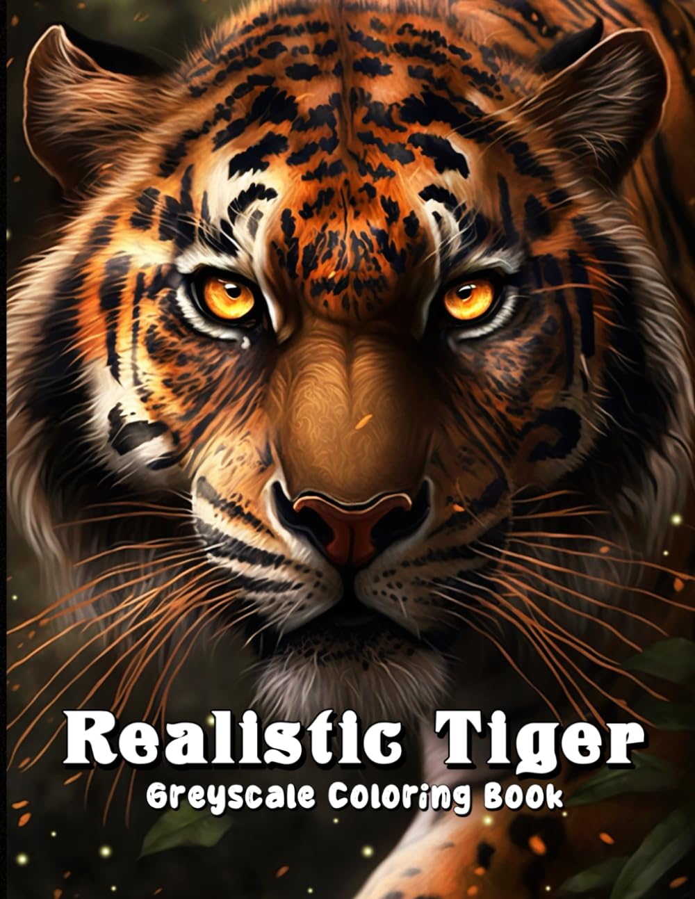 Realistic Tiger Greyscale Coloring Book: Awesome designs for adults to relax, color and enjoy.