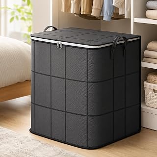 Foldable Wardrobe Storage Bag, Large Capacity Storage Box, Household Double Zipper with Handle Clothing and Quilt Organizer Bag, Suitable for Moving, Travel, Storage Basket, and Under-Bed Storage Bag