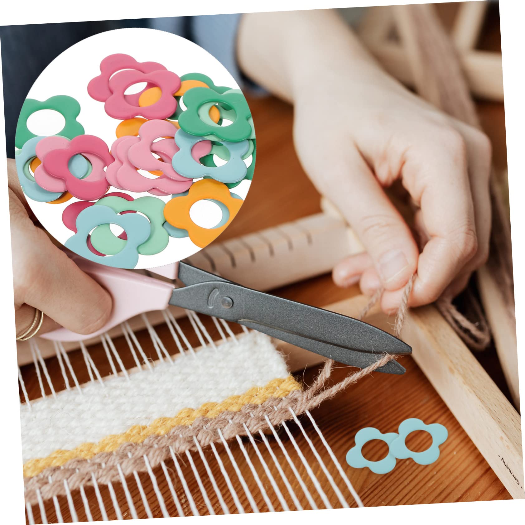 Sewroro Anillos Marcadores De Tejer De Metal Forma De Flor Para Crochet Y Manualidades Ligero Y Duradero Para Proyectos Ganchillo 48 Piezas X 5