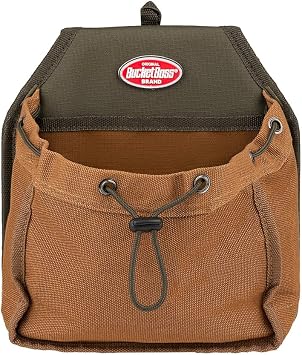 Bucket Boss Parachute Pouch with Speed Square Pocket and Flap Fit in Brown, 54135