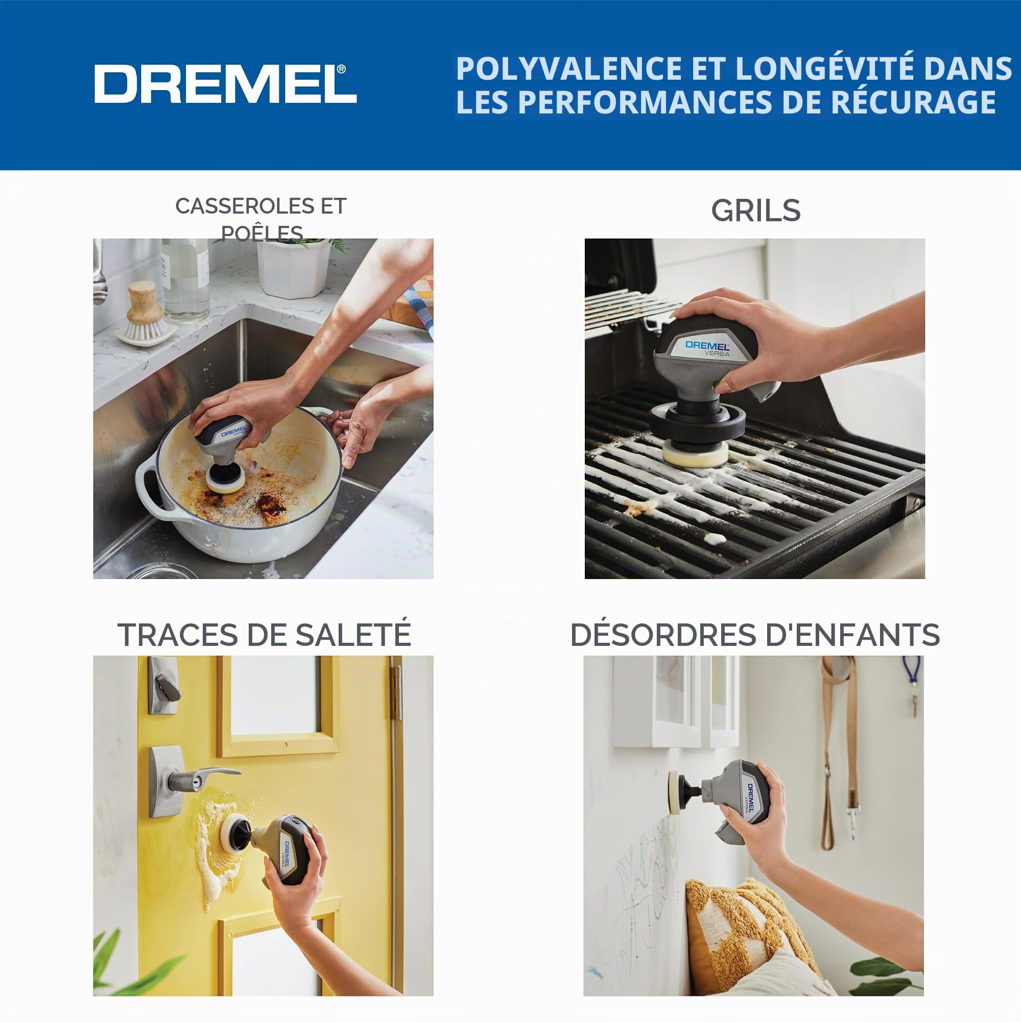 Dremel Versa Power Scrubber PC10-07 Kit d'outils de Nettoyage avec 5 éponges Scrub Daddy