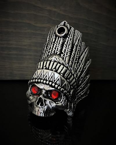 Miniatura 7 de Bravo Bells Campana de diamante de calavera india, accesorio o llavero para la suerte en la carretera, fabricado en Estados Unidos, plateado