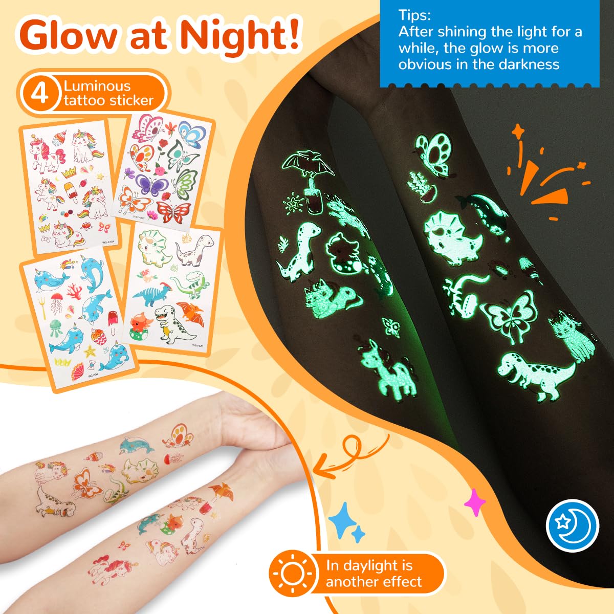 Glitter Tattoo Kit, 31 Colors Temporary Tattoos for kids, 6 Piece Glitter Pen, 3 Glitter Glue, Safe Washable, Makeup Kit for UV Black Light Halloween Concerts Festival Carnival Face Paint