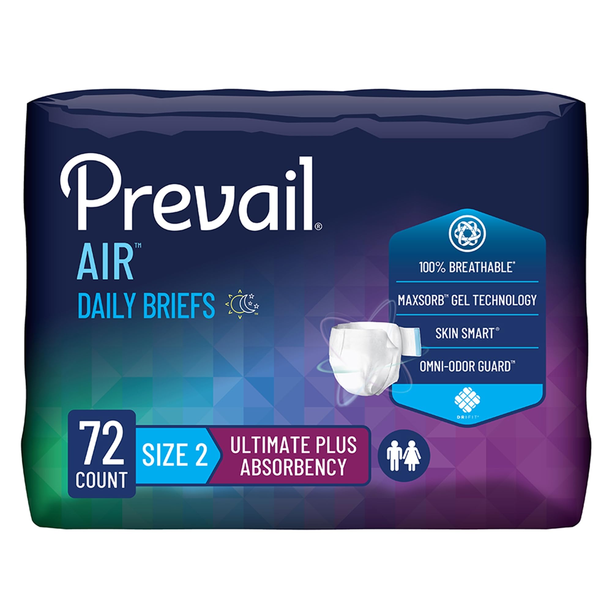 Photo 1 of Prevail Breezers 360 Incontinence Briefs, Size 2, 72 Count