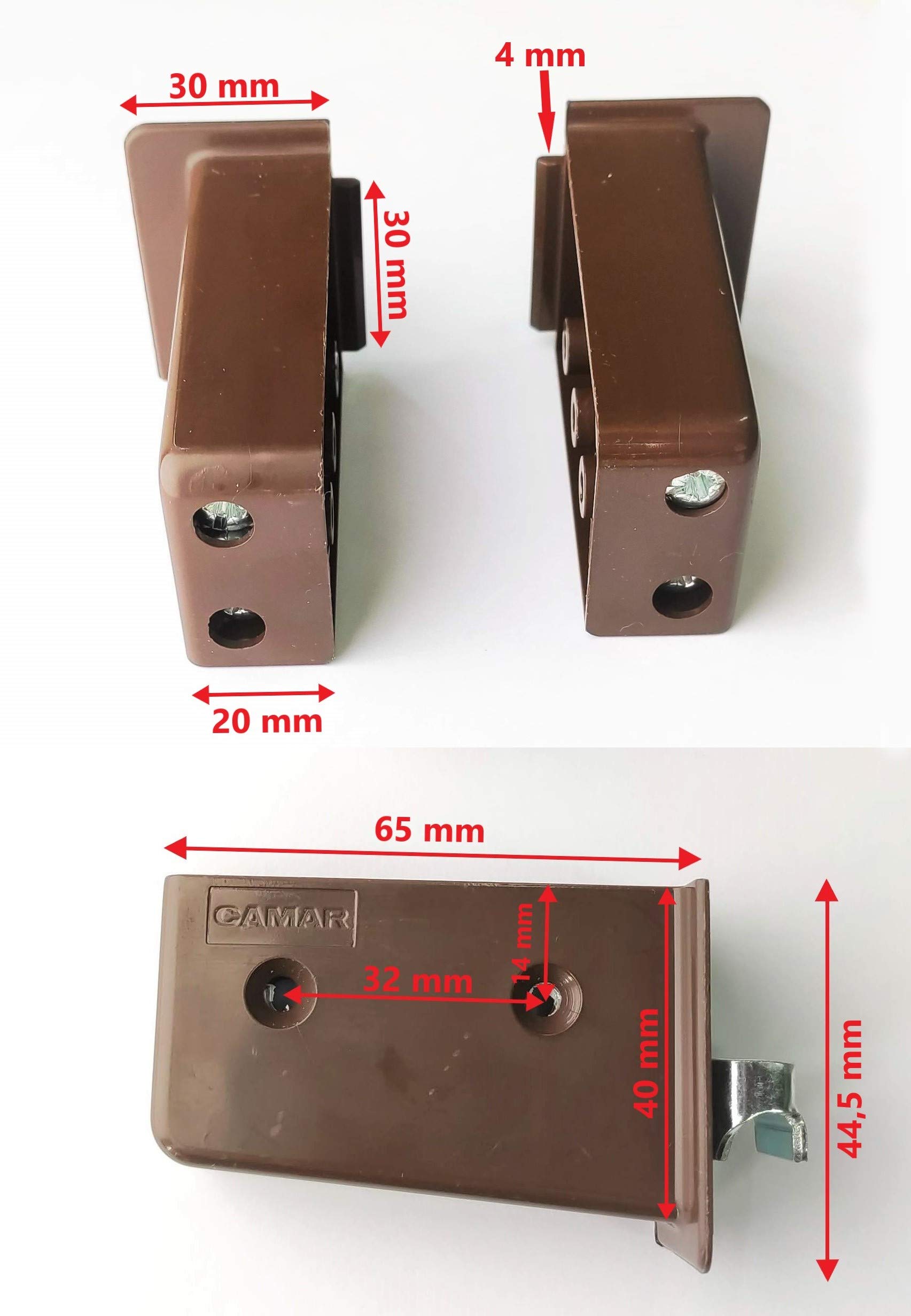 CAMAR Wall Bracket Kit (right and left pair). Hanging Furniture Hooks (CAMAR 800, Brown) - Image 2
