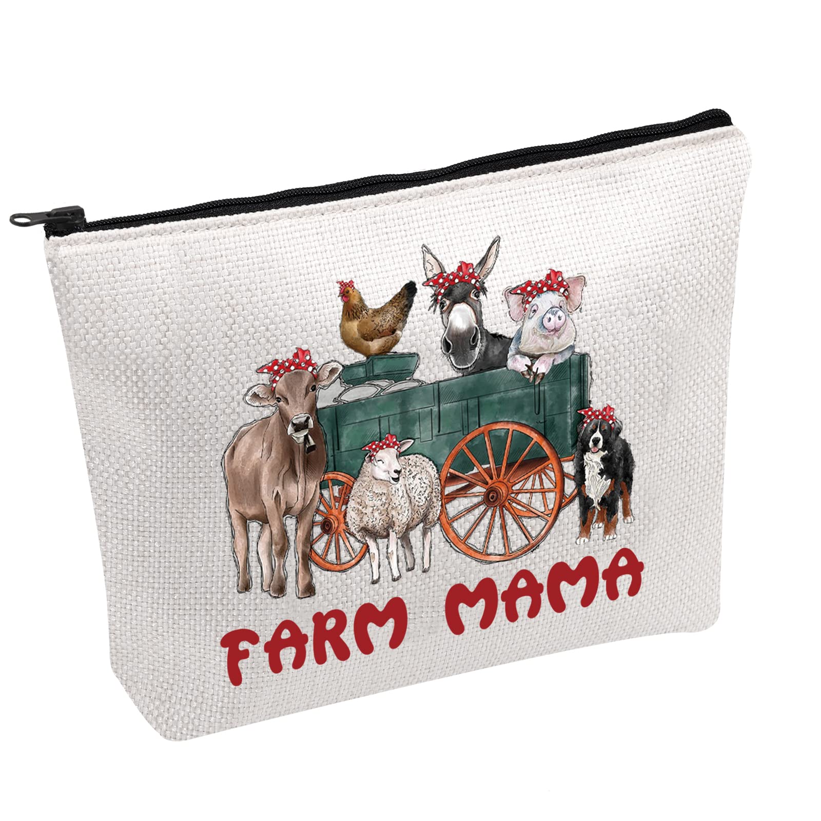 Farm Life Makeup Bag Farm Mama Cosmetic Bag Cattle Ranch Cosmetic Bag Rustic Ranch Style Gift, Farm Mama-m, Modern