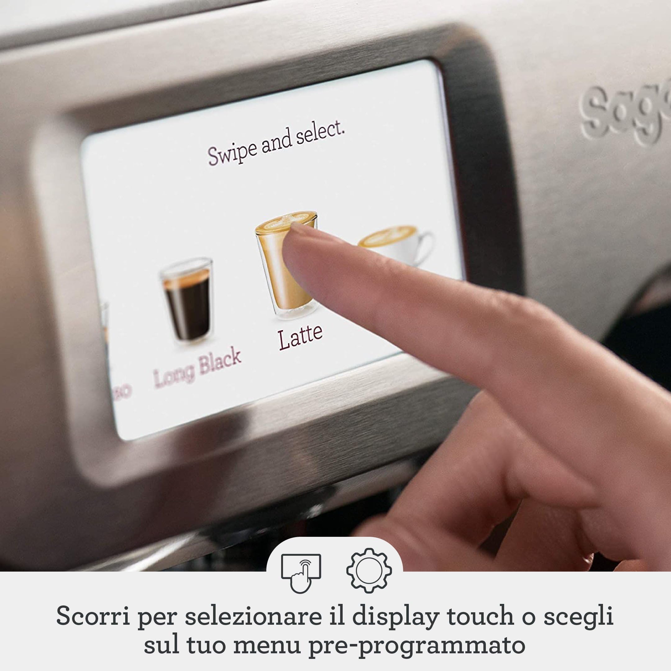Sage - The Barista Touch - Macchina per Caffè in Grani con Montalatte Automatico - Tartufo Nero
